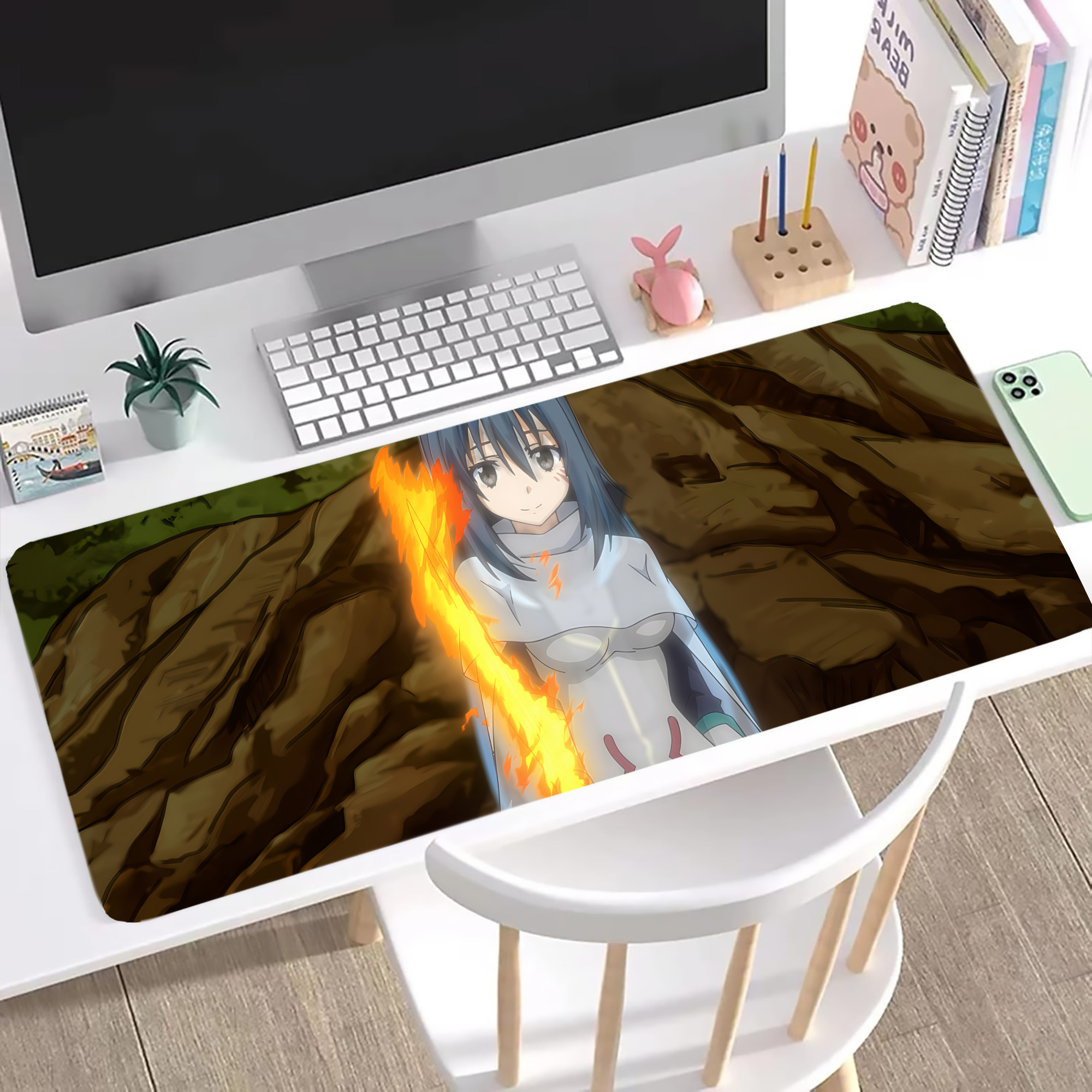 （画像用） 転スラ Regarding Reincarnated to Slime ステッチ加工 大判デスクマット／滑り止めマウスパッド