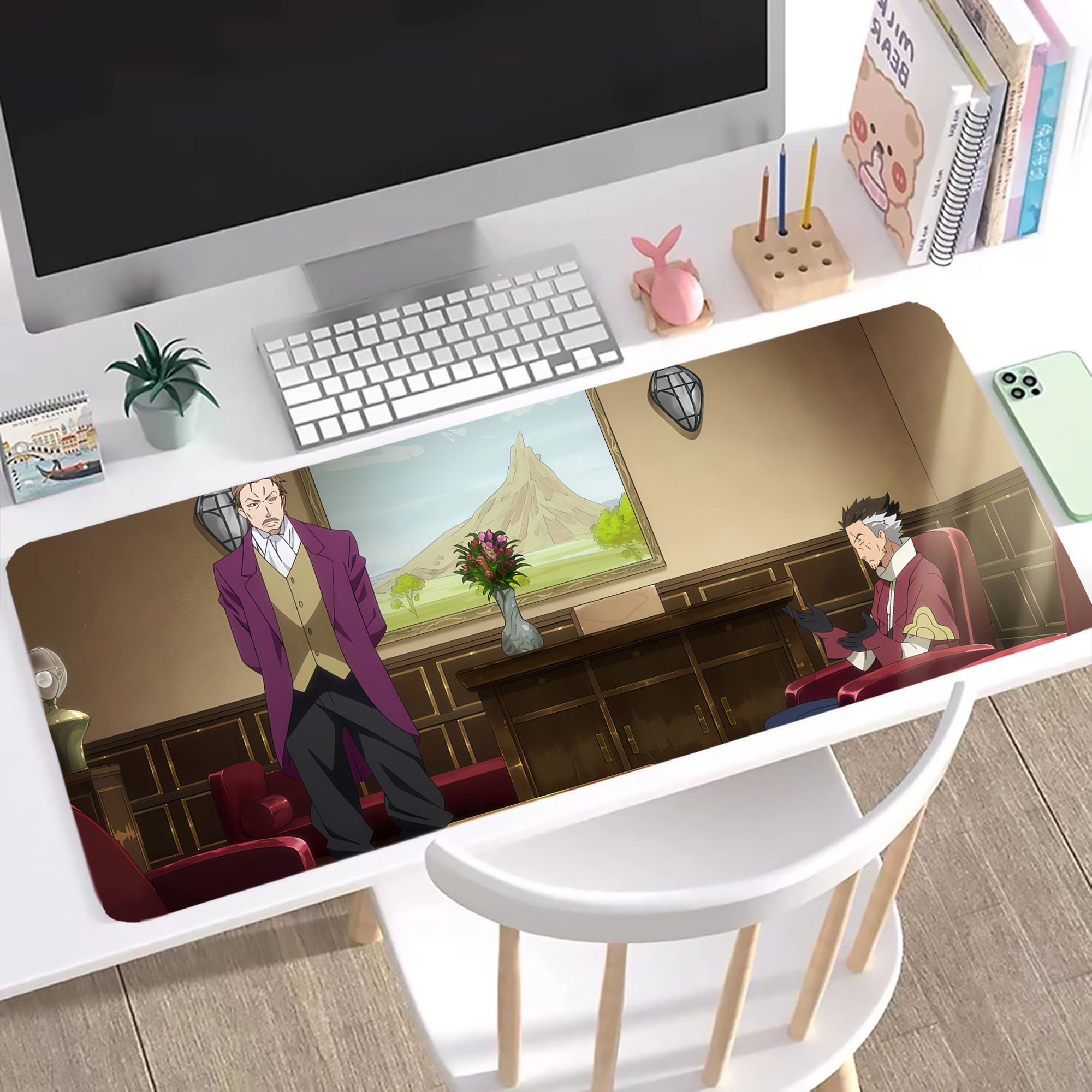 （画像用） 転スラ Regarding Reincarnated to Slime ステッチ加工 大判デスクマット／滑り止めマウスパッド