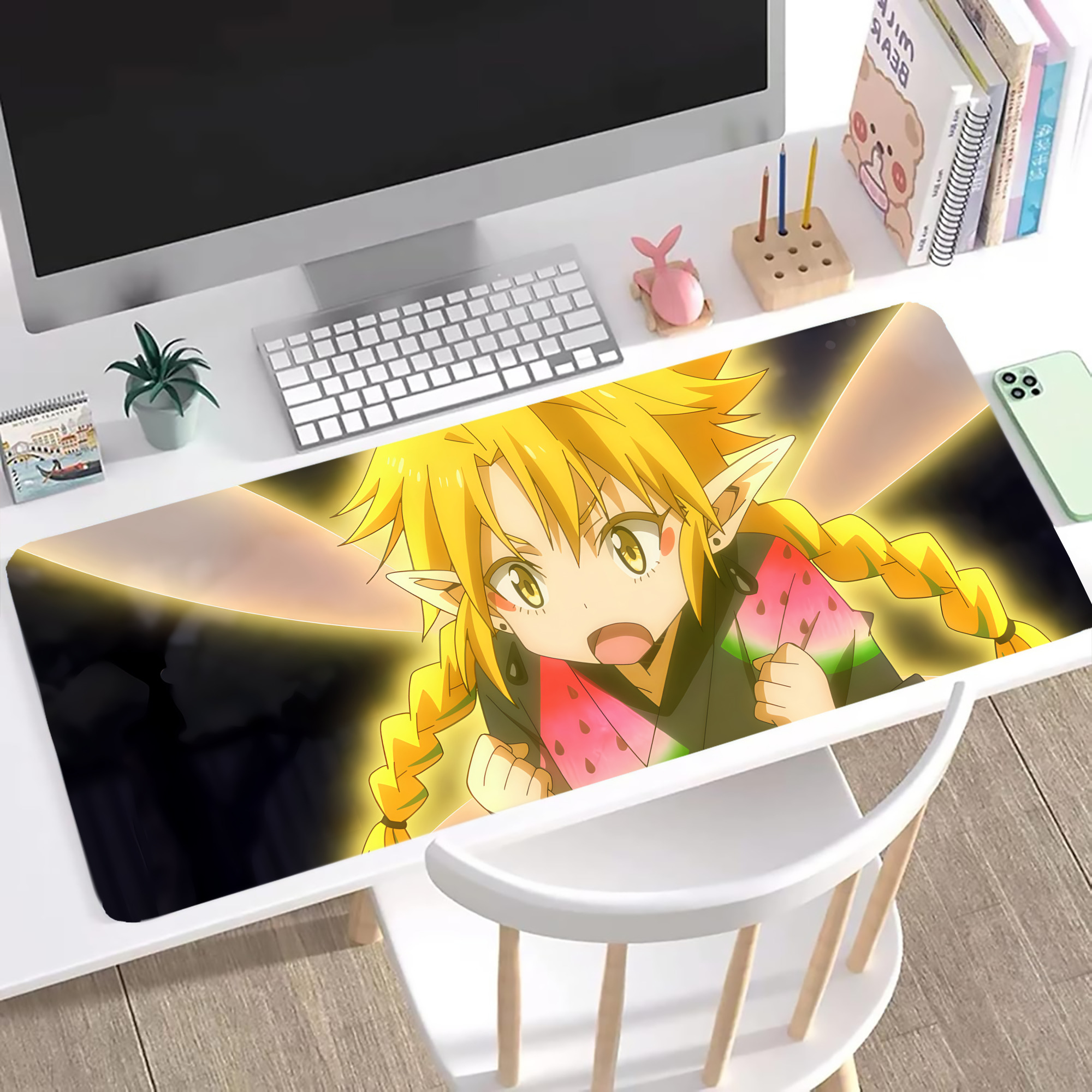 （画像用） 転スラ Regarding Reincarnated to Slime ステッチ加工 大判デスクマット／滑り止めマウスパッド