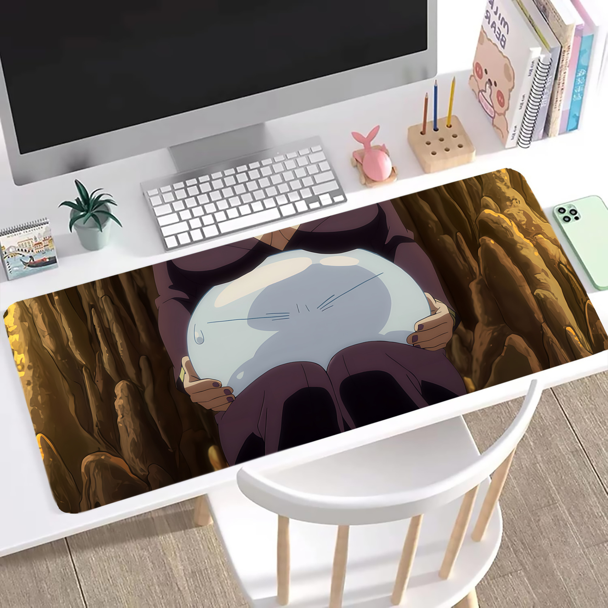 （画像用） 転スラ Regarding Reincarnated to Slime ステッチ加工 大判デスクマット／滑り止めマウスパッド