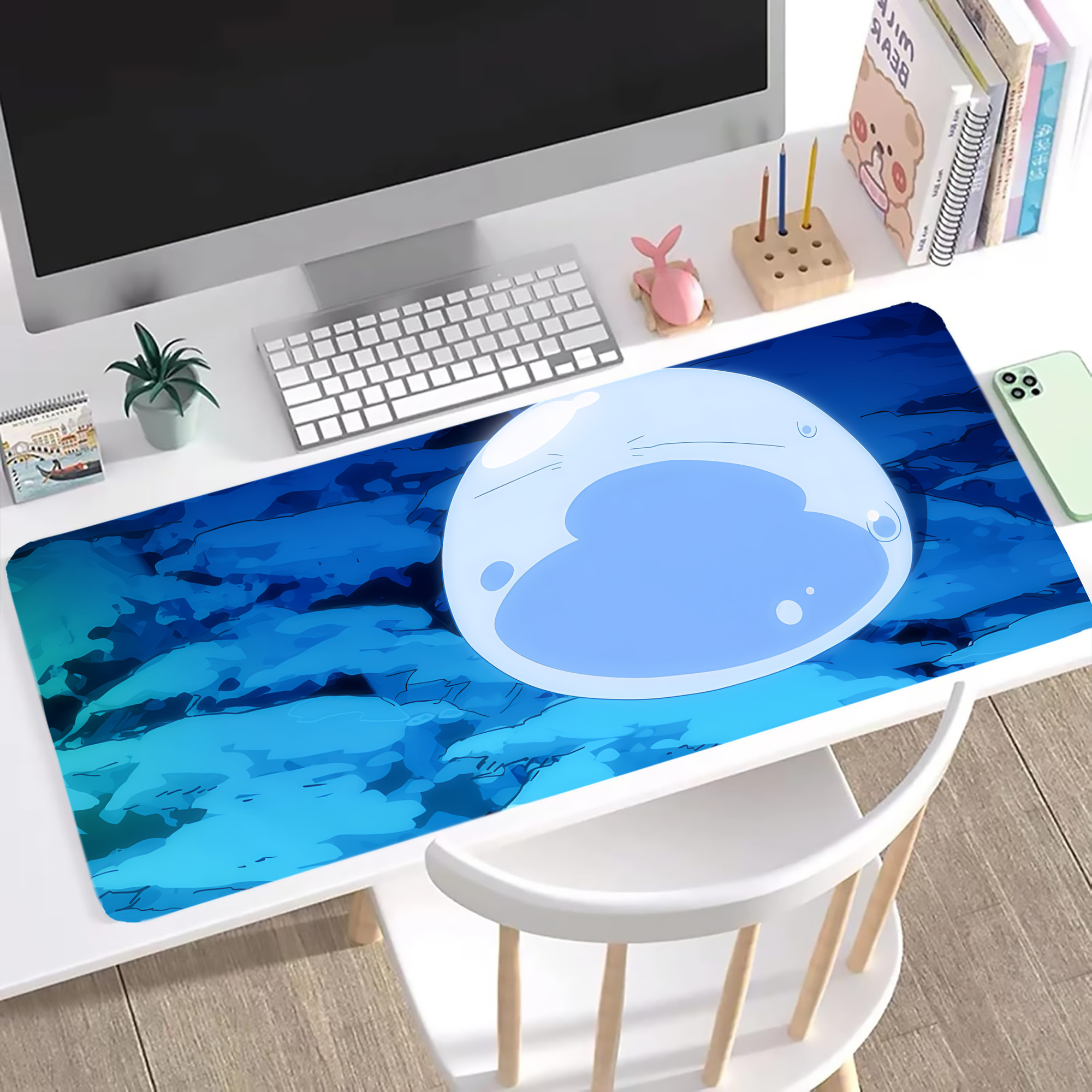 （画像用） 転スラ Regarding Reincarnated to Slime ステッチ加工 大判デスクマット／滑り止めマウスパッド