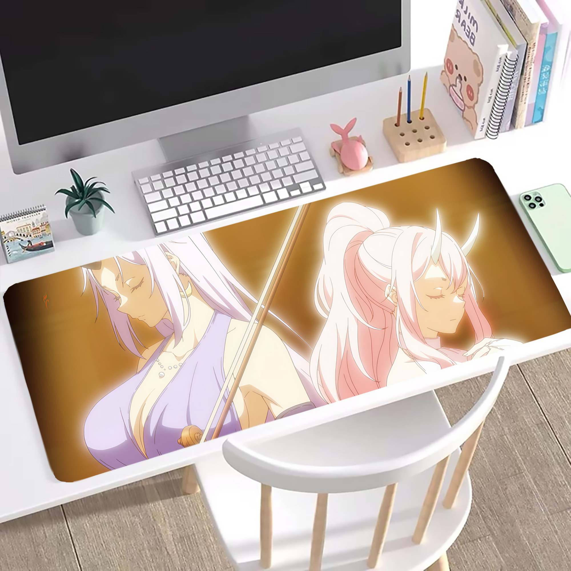 （画像用） 転スラ Regarding Reincarnated to Slime ステッチ加工 大判デスクマット／滑り止めマウスパッド
