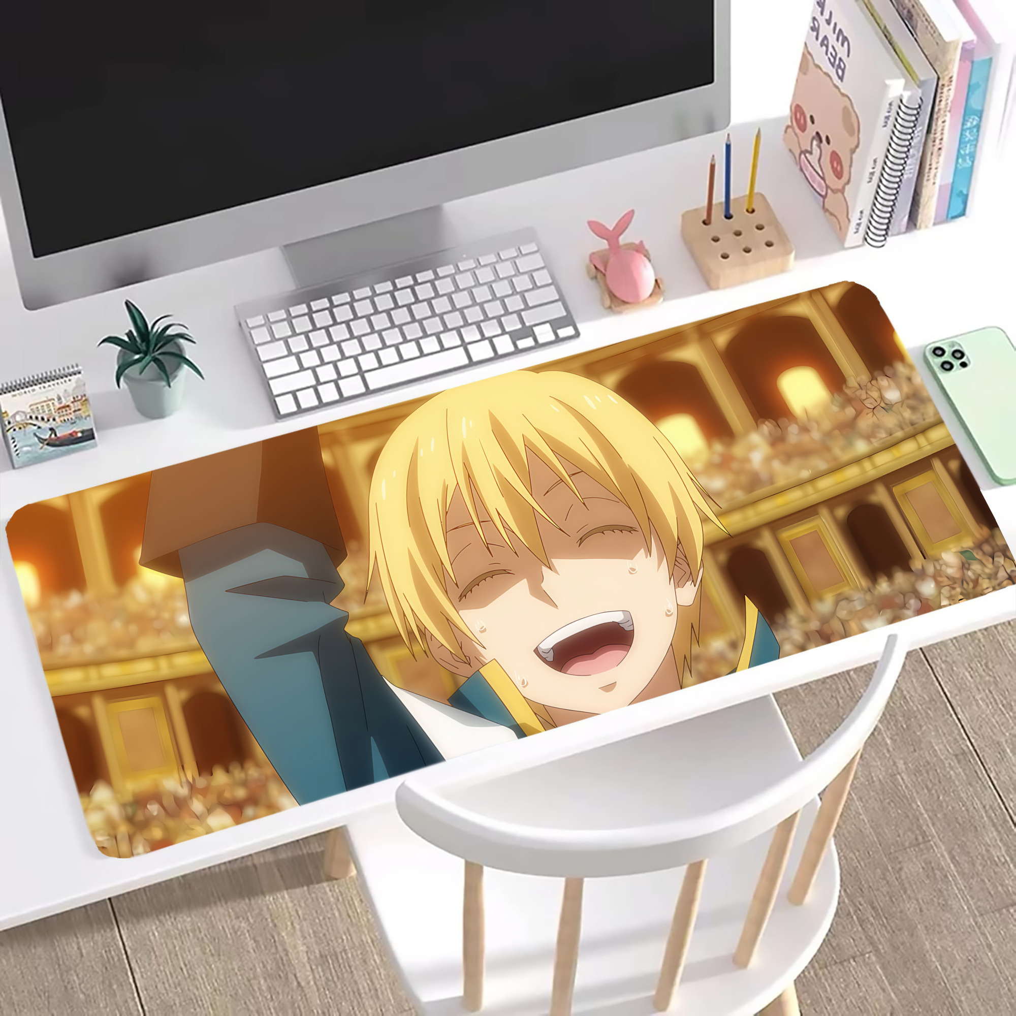 （画像用） 転スラ Regarding Reincarnated to Slime ステッチ加工 大判デスクマット／滑り止めマウスパッド