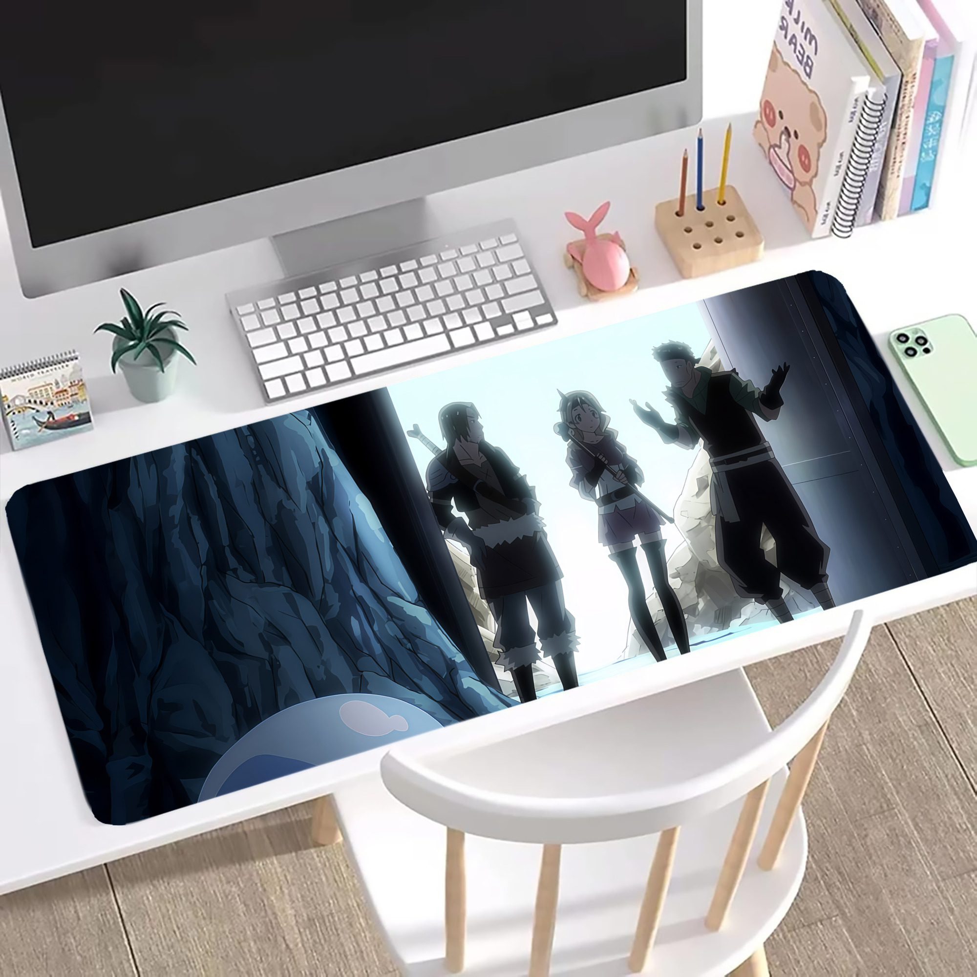 （画像用） 転スラ Regarding Reincarnated to Slime ステッチ加工 大判デスクマット／滑り止めマウスパッド