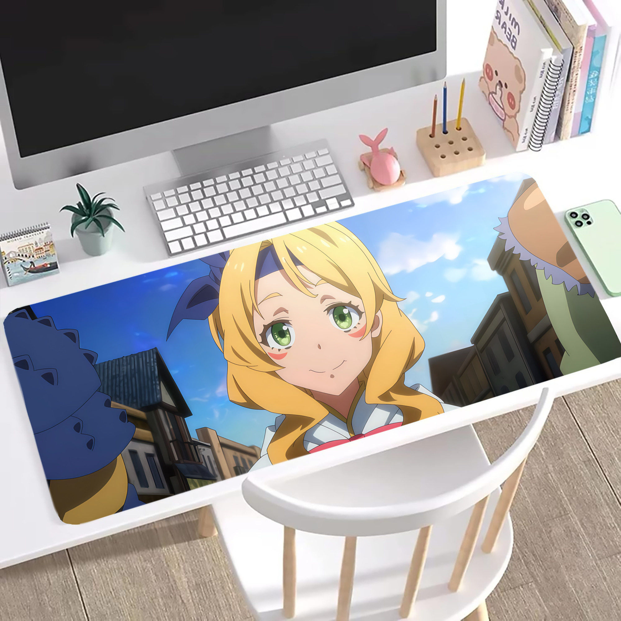 （画像用） 転スラ Regarding Reincarnated to Slime ステッチ加工 大判デスクマット／滑り止めマウスパッド