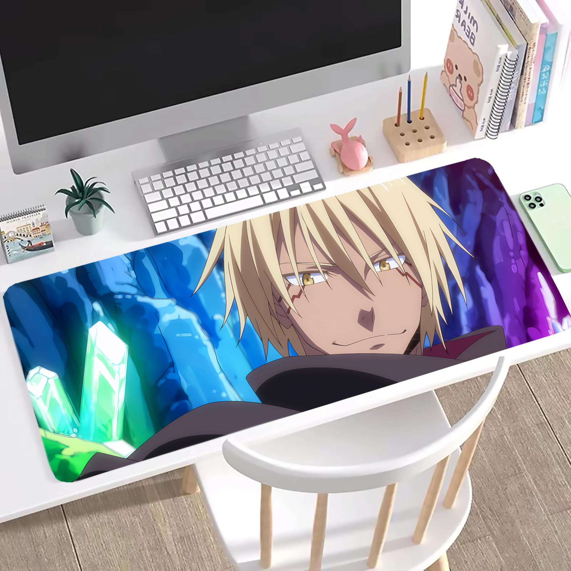 （画像用） 転スラ Regarding Reincarnated to Slime ステッチ加工 大判デスクマット／滑り止めマウスパッド