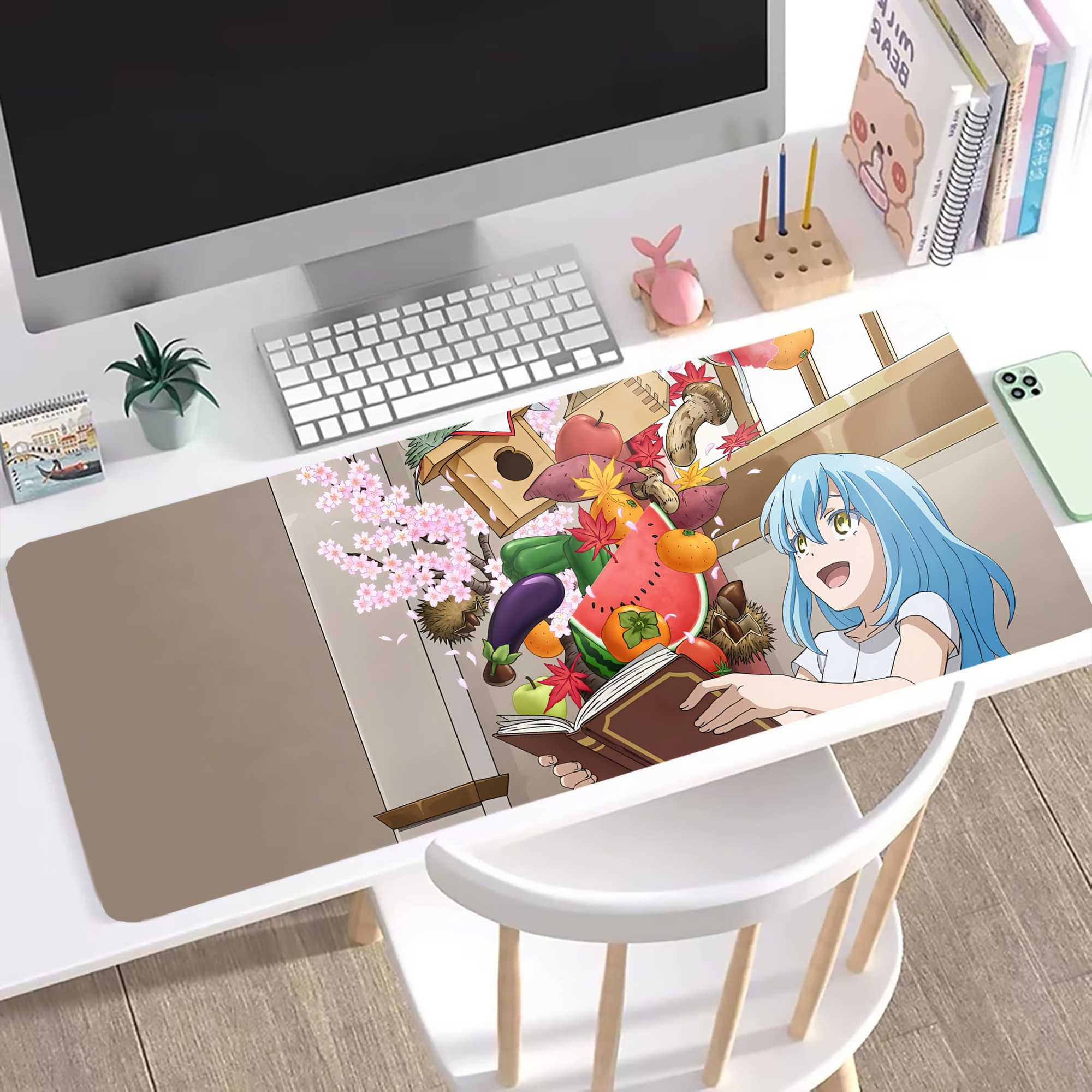 （画像用） 転スラ Regarding Reincarnated to Slime ステッチ加工 大判デスクマット／滑り止めマウスパッド