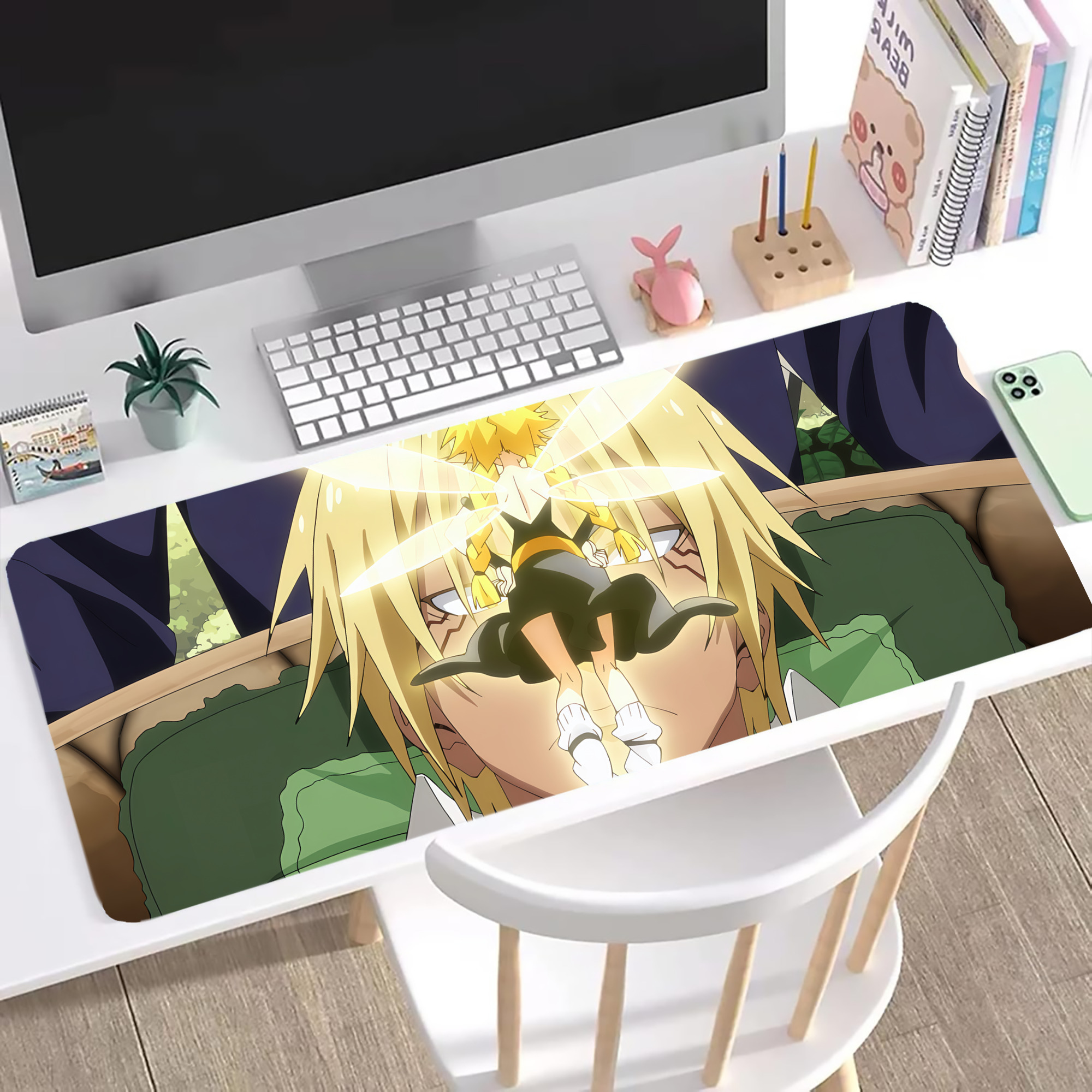 （画像用） 転スラ Regarding Reincarnated to Slime ステッチ加工 大判デスクマット／滑り止めマウスパッド