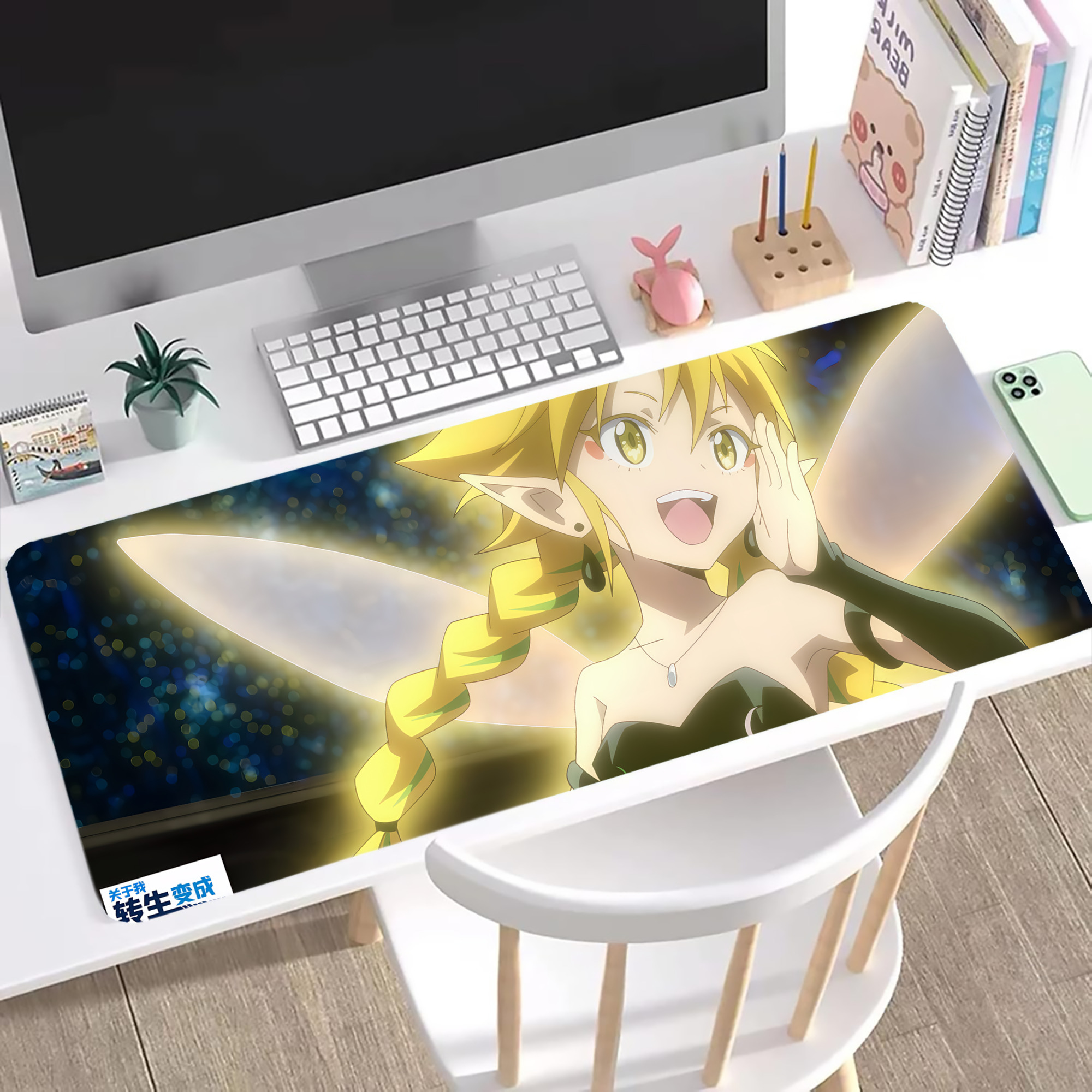 （画像用） 転スラ Regarding Reincarnated to Slime ステッチ加工 大判デスクマット／滑り止めマウスパッド