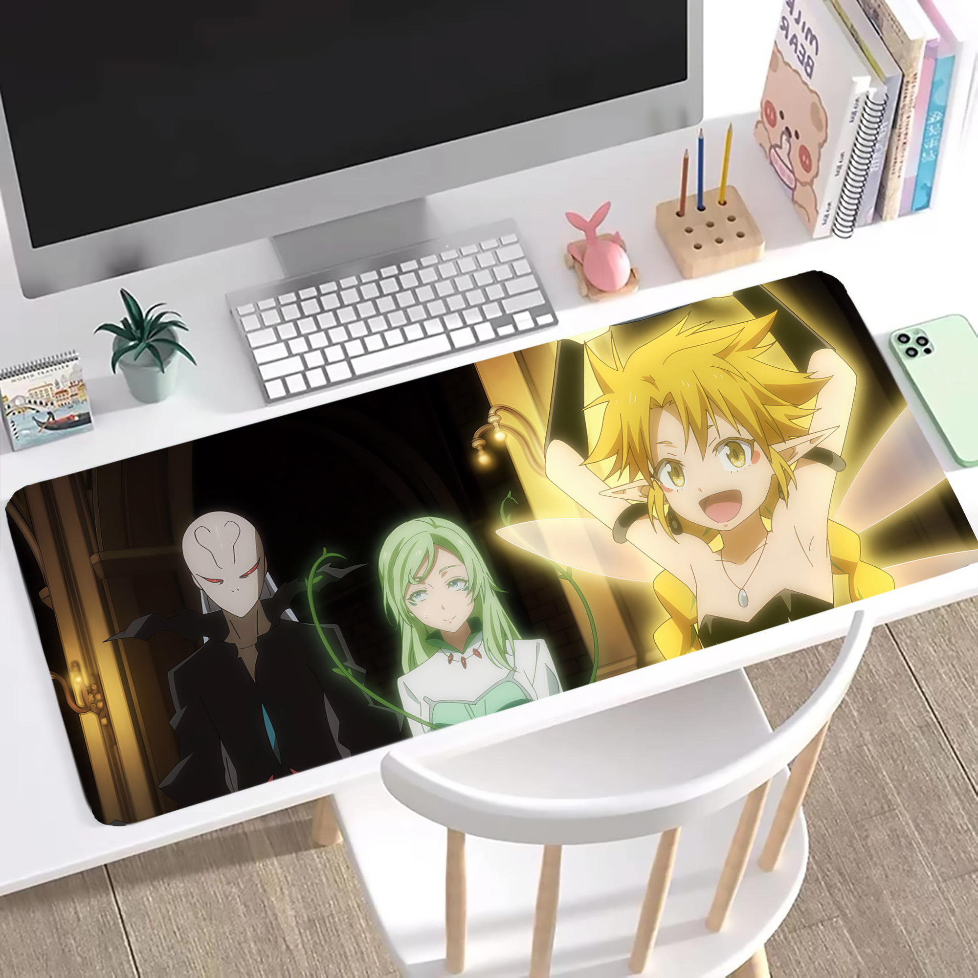 （画像用） 転スラ Regarding Reincarnated to Slime ステッチ加工 大判デスクマット／滑り止めマウスパッド