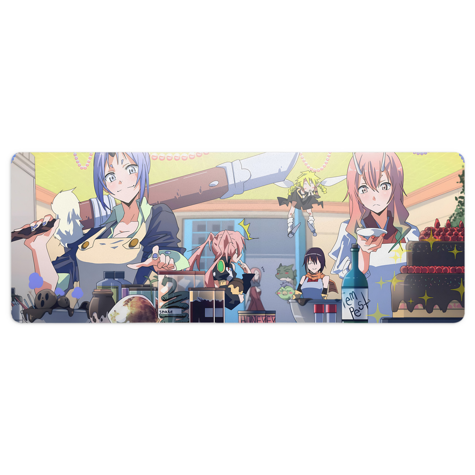 （画像用） 転スラ Regarding Reincarnated to Slime ステッチ加工 大判デスクマット／滑り止めマウスパッド