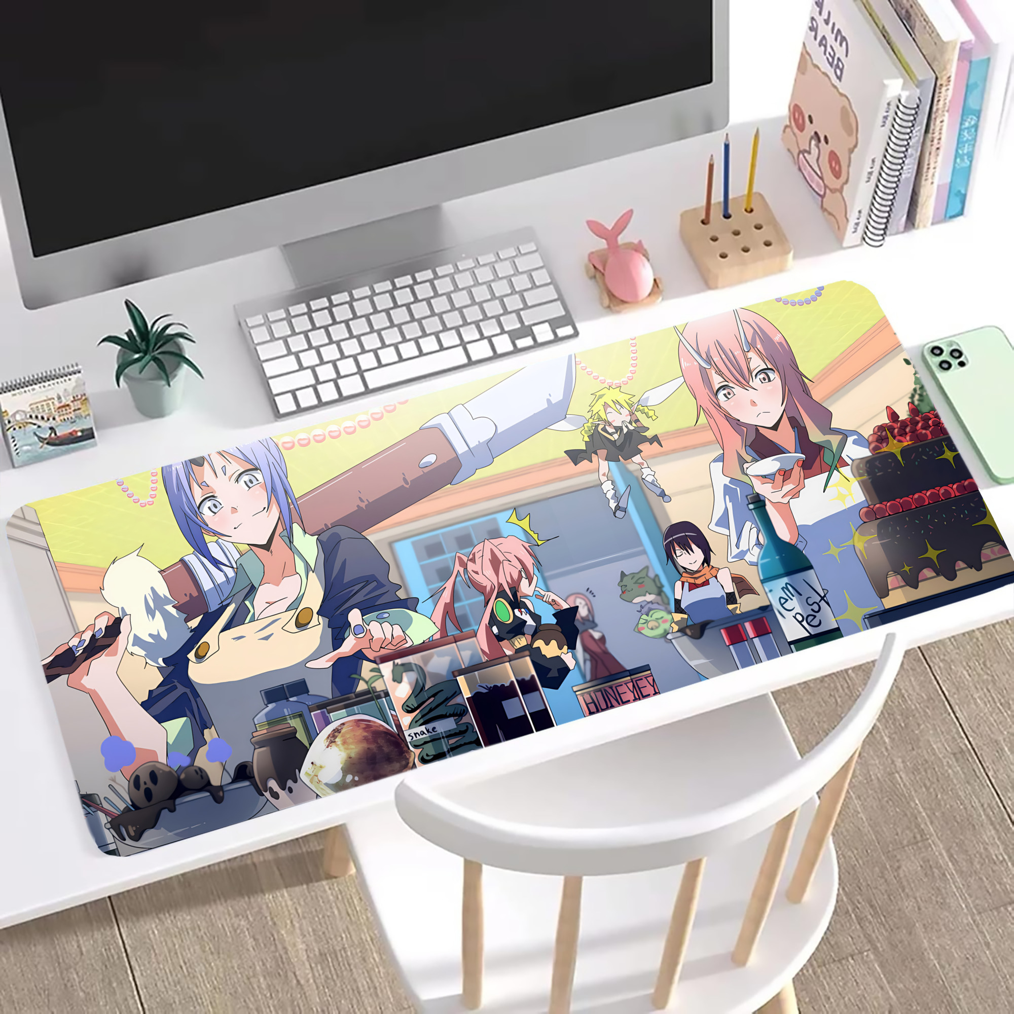 （画像用） 転スラ Regarding Reincarnated to Slime ステッチ加工 大判デスクマット／滑り止めマウスパッド