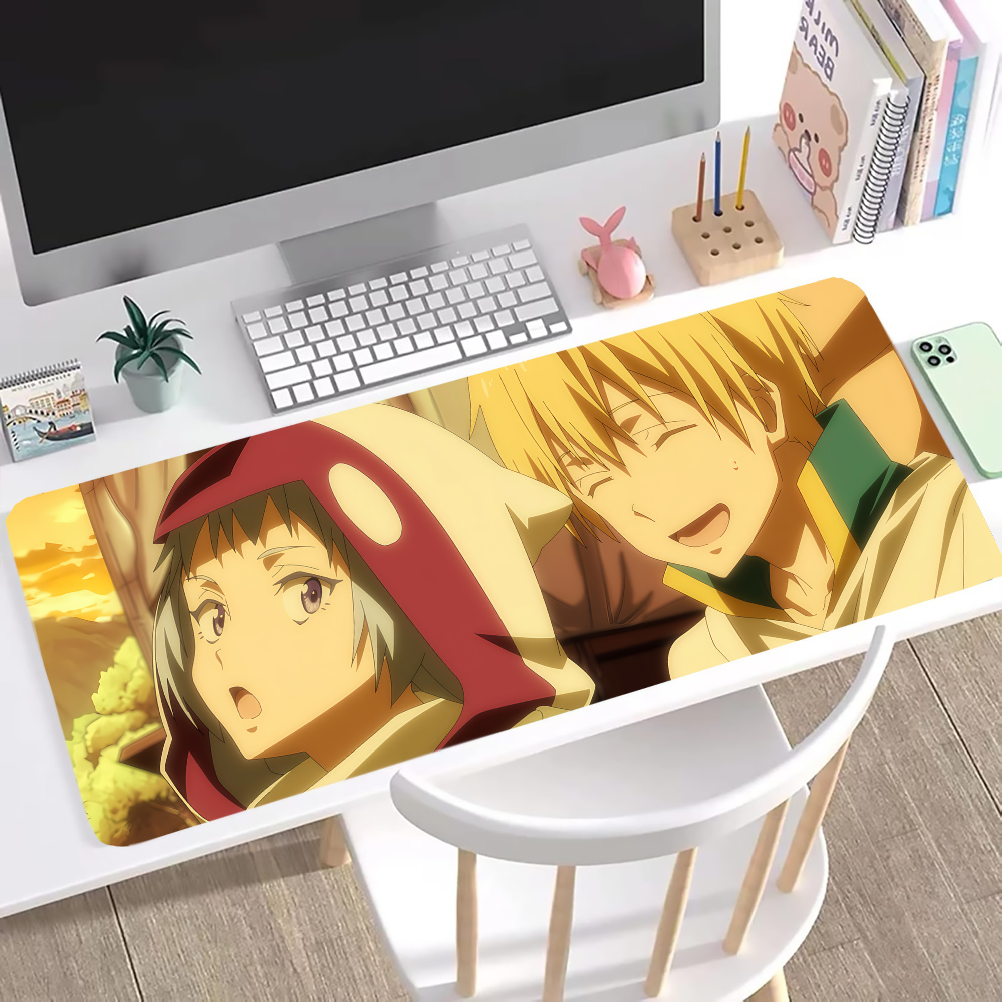 （画像用） 転スラ Regarding Reincarnated to Slime ステッチ加工 大判デスクマット／滑り止めマウスパッド