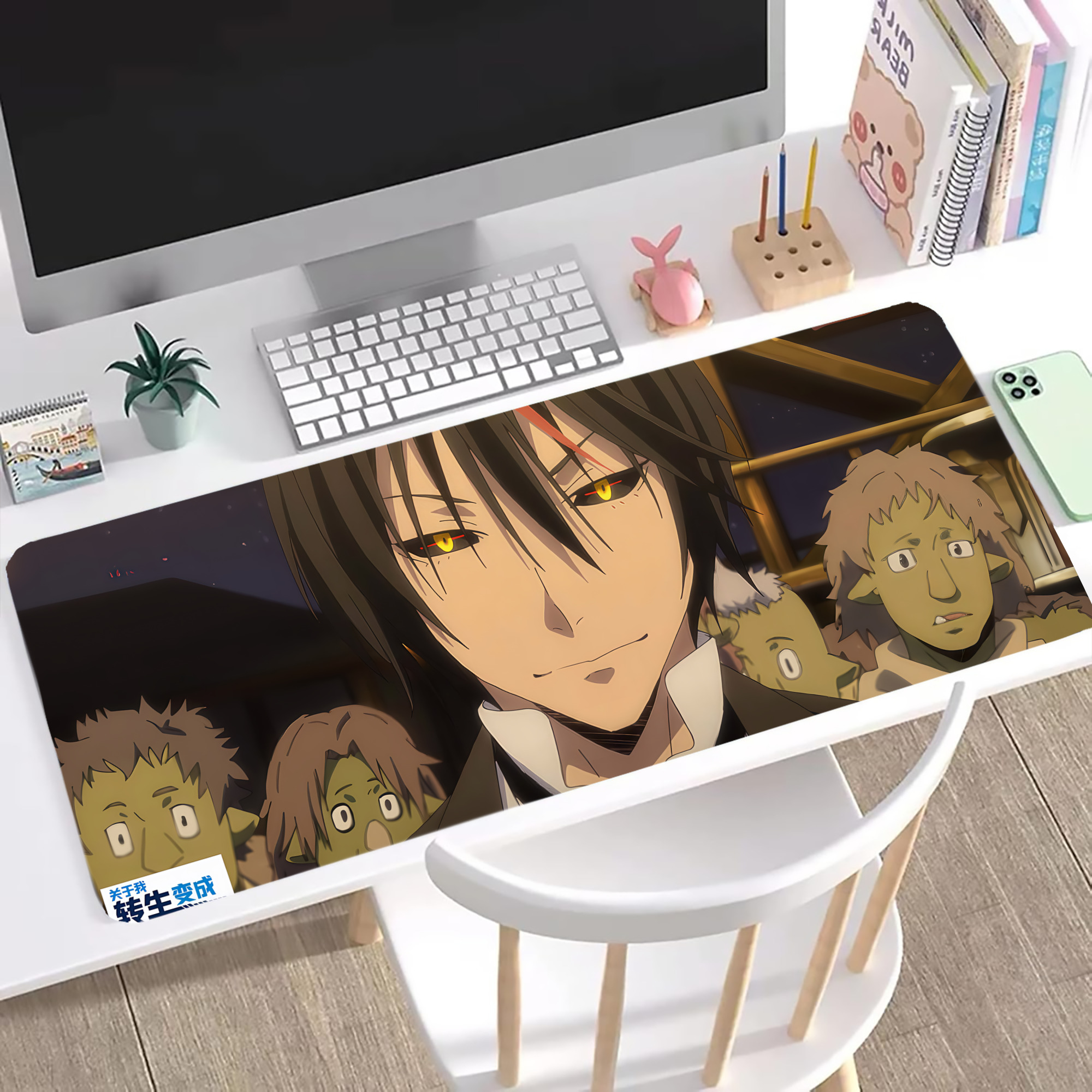 （画像用） 転スラ Regarding Reincarnated to Slime ステッチ加工 大判デスクマット／滑り止めマウスパッド