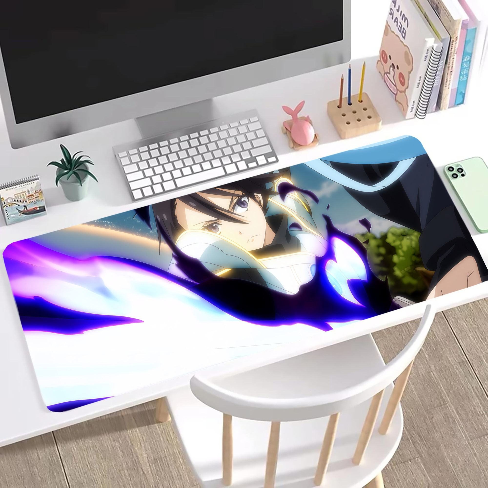 （画像用） 転スラ Regarding Reincarnated to Slime ステッチ加工 大判デスクマット／滑り止めマウスパッド