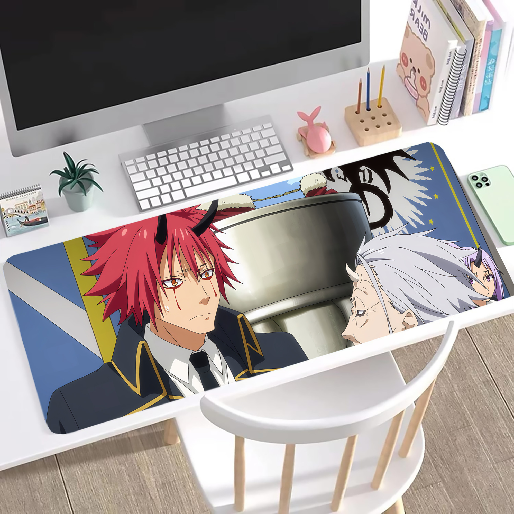 （画像用） 転スラ Regarding Reincarnated to Slime ステッチ加工 大判デスクマット／滑り止めマウスパッド