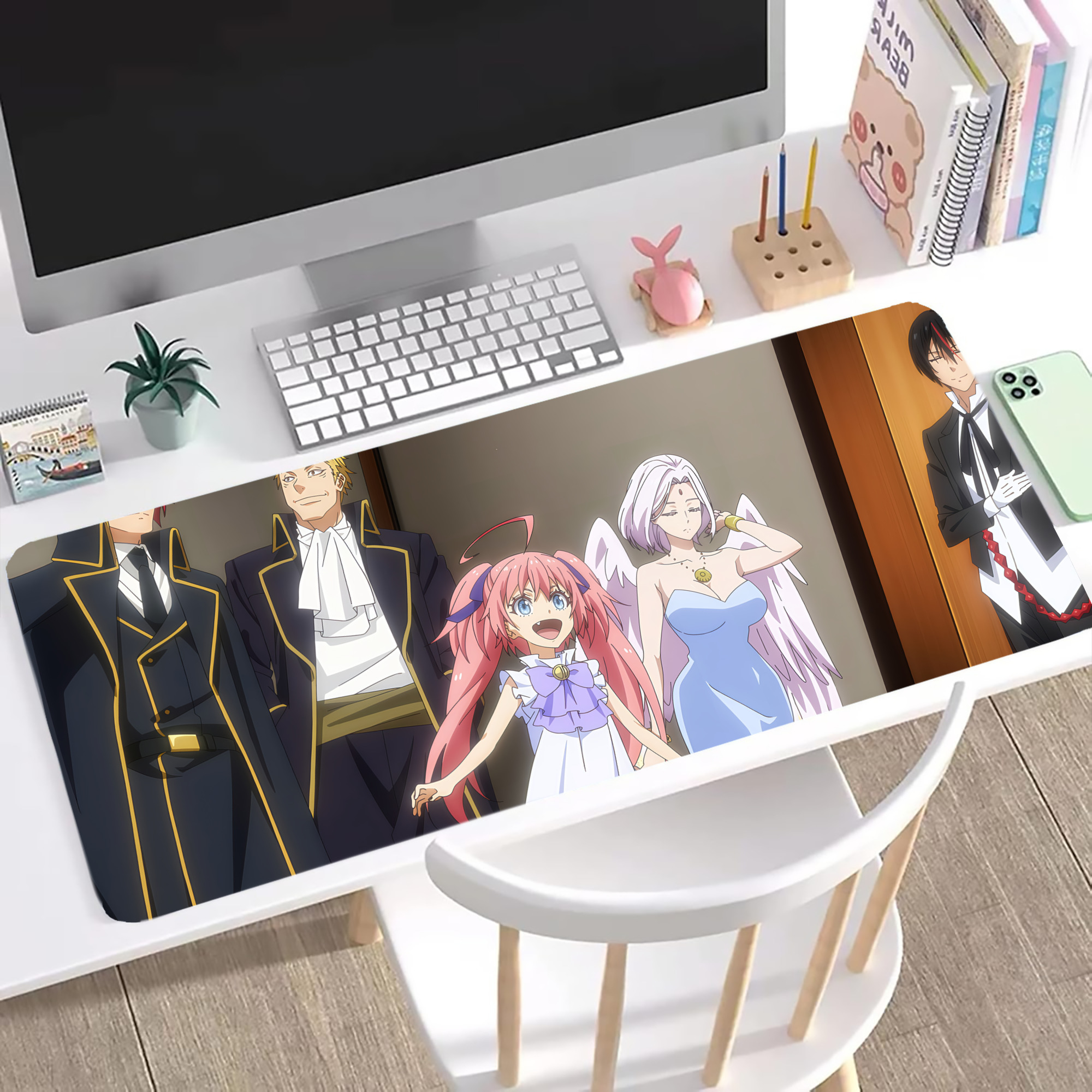 （画像用） 転スラ Regarding Reincarnated to Slime ステッチ加工 大判デスクマット／滑り止めマウスパッド