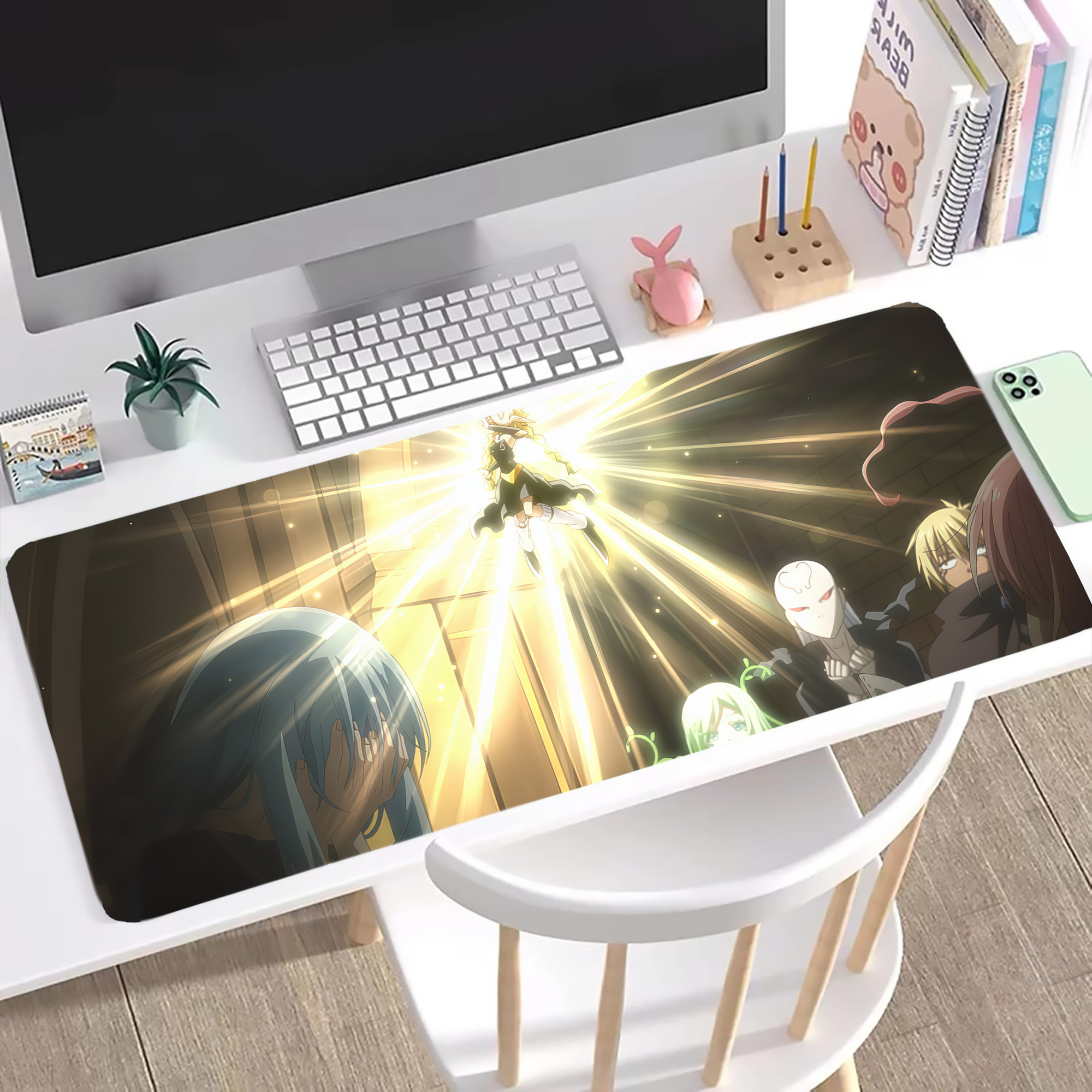 （画像用） 転スラ Regarding Reincarnated to Slime ステッチ加工 大判デスクマット／滑り止めマウスパッド