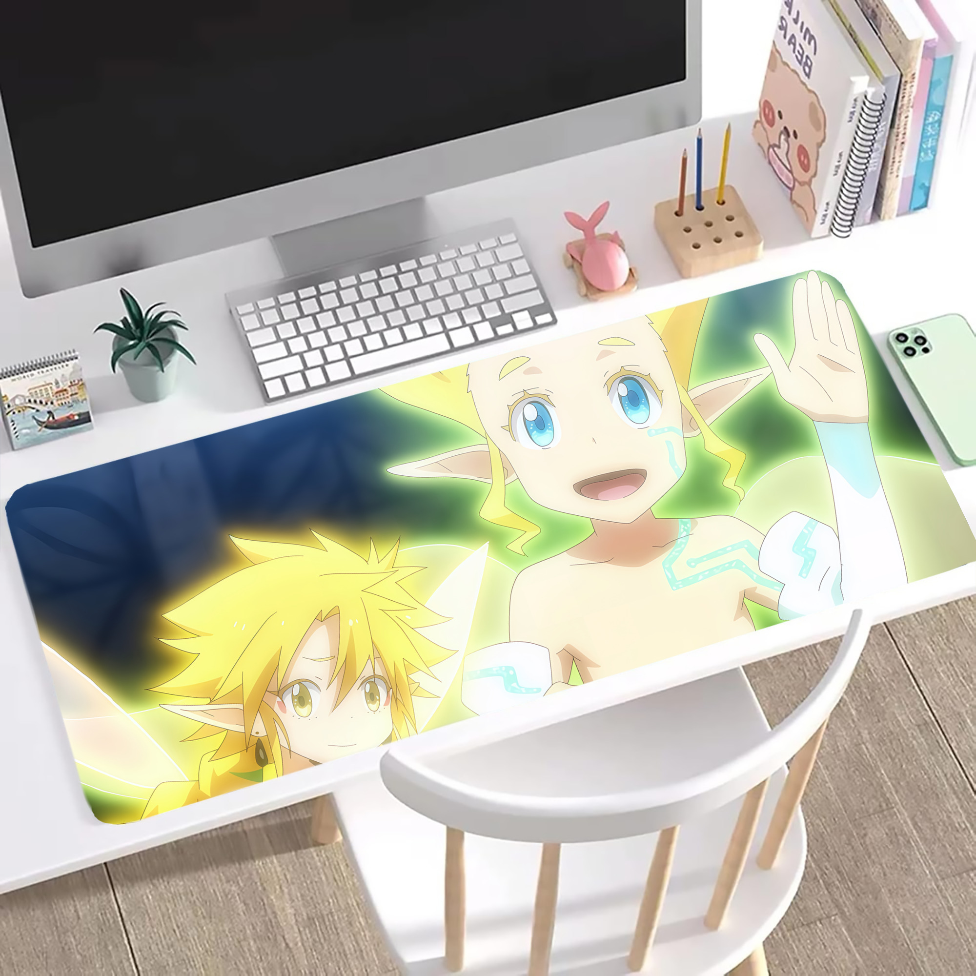（画像用） 転スラ Regarding Reincarnated to Slime ステッチ加工 大判デスクマット／滑り止めマウスパッド