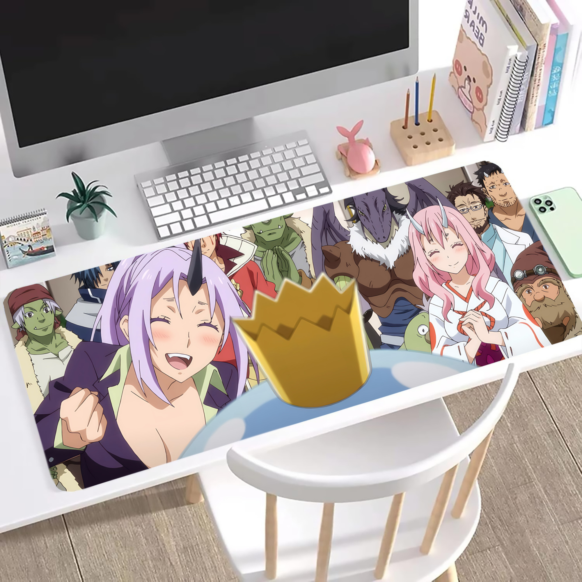 （画像用） 転スラ Regarding Reincarnated to Slime ステッチ加工 大判デスクマット／滑り止めマウスパッド
