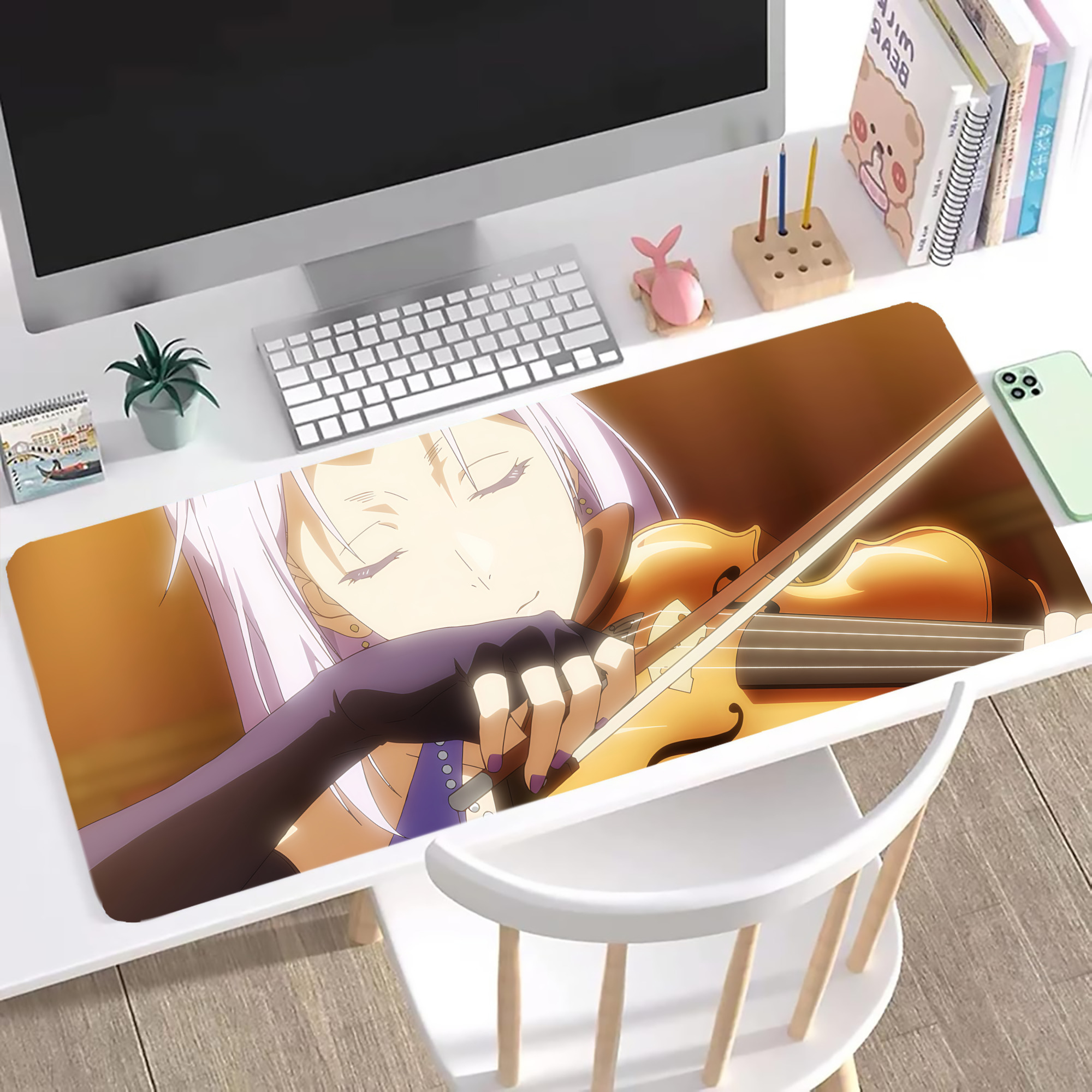（画像用） 転スラ Regarding Reincarnated to Slime ステッチ加工 大判デスクマット／滑り止めマウスパッド