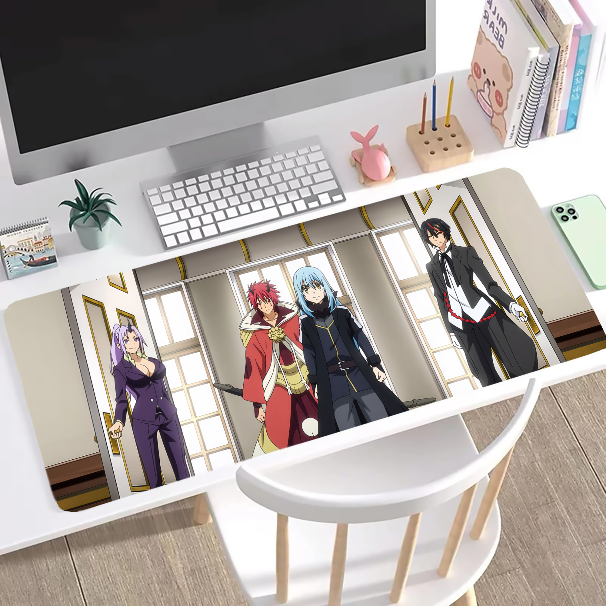 （画像用） 転スラ Regarding Reincarnated to Slime ステッチ加工 大判デスクマット／滑り止めマウスパッド