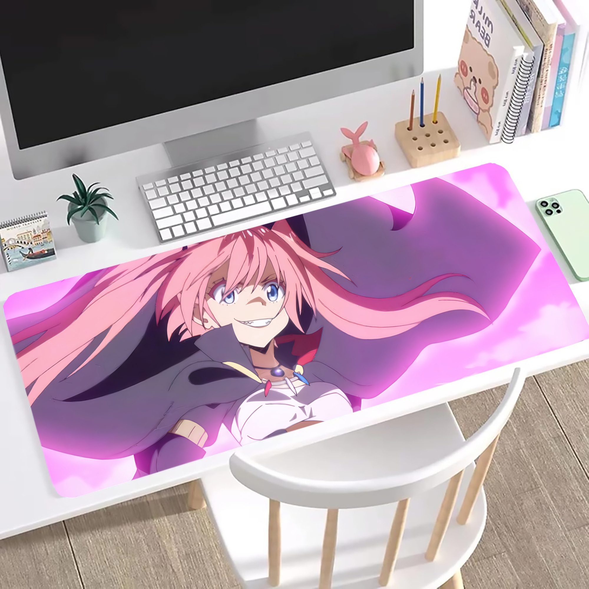（画像用） 転スラ Regarding Reincarnated to Slime ステッチ加工 大判デスクマット／滑り止めマウスパッド