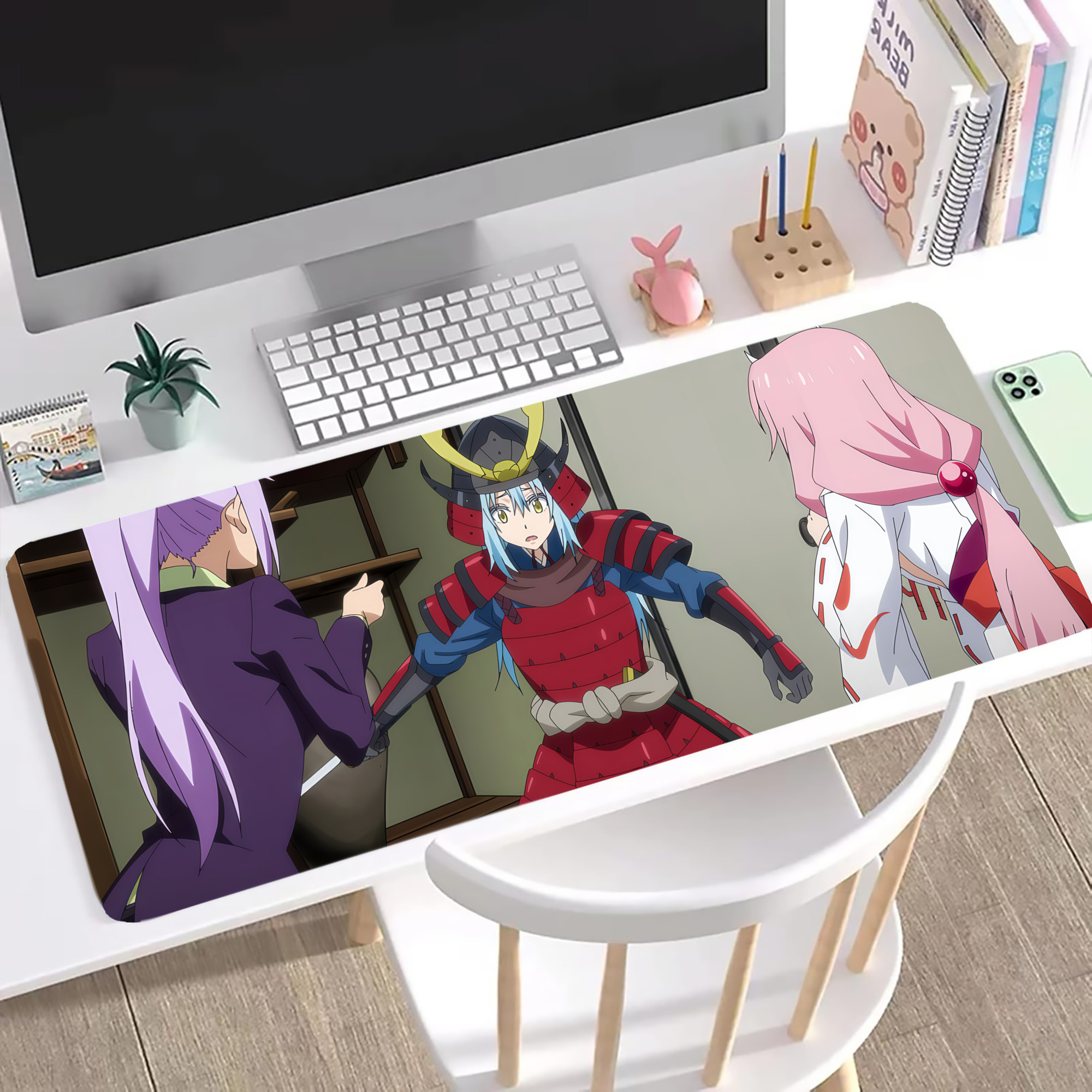 （画像用） 転スラ Regarding Reincarnated to Slime ステッチ加工 大判デスクマット／滑り止めマウスパッド