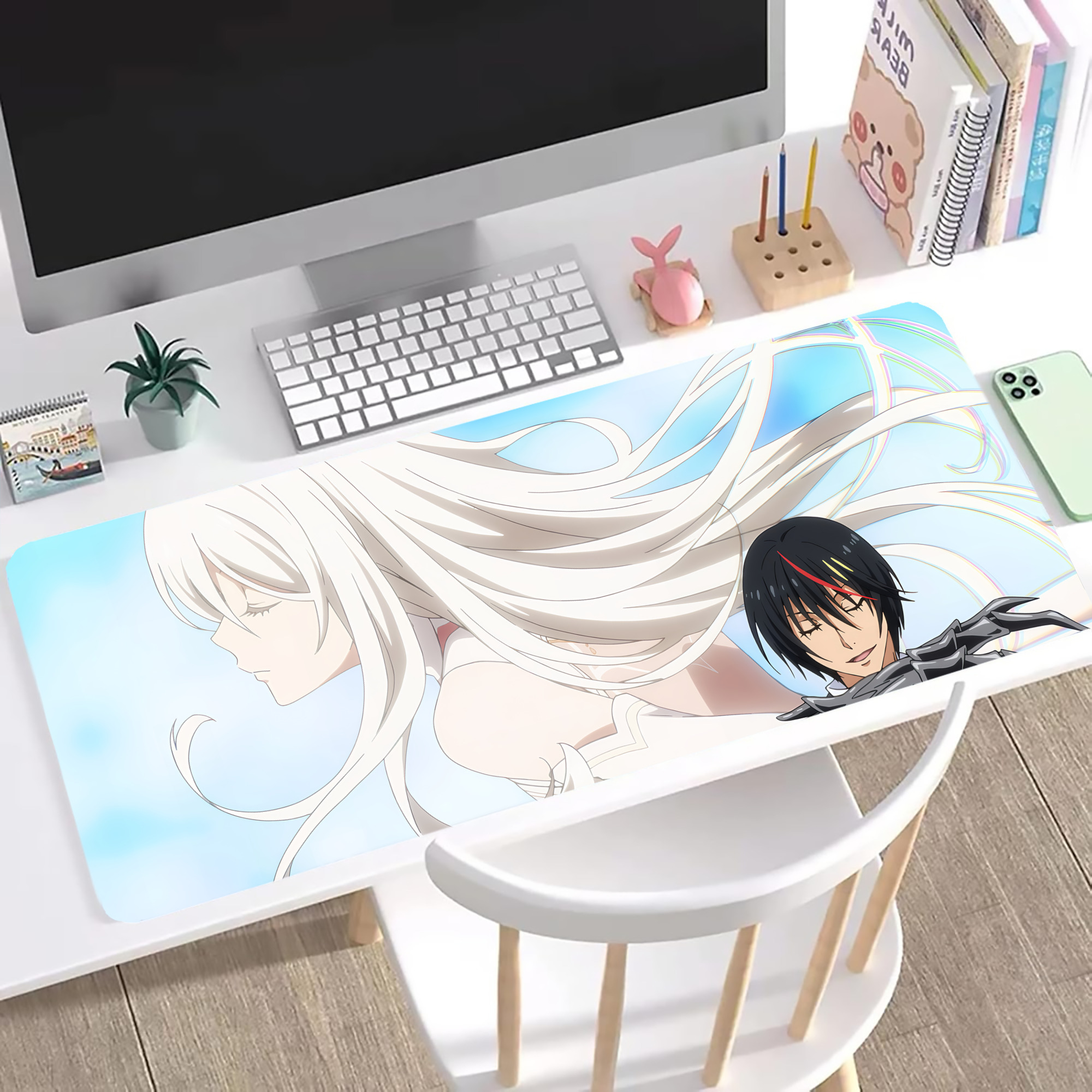 （画像用） 転スラ Regarding Reincarnated to Slime ステッチ加工 大判デスクマット／滑り止めマウスパッド