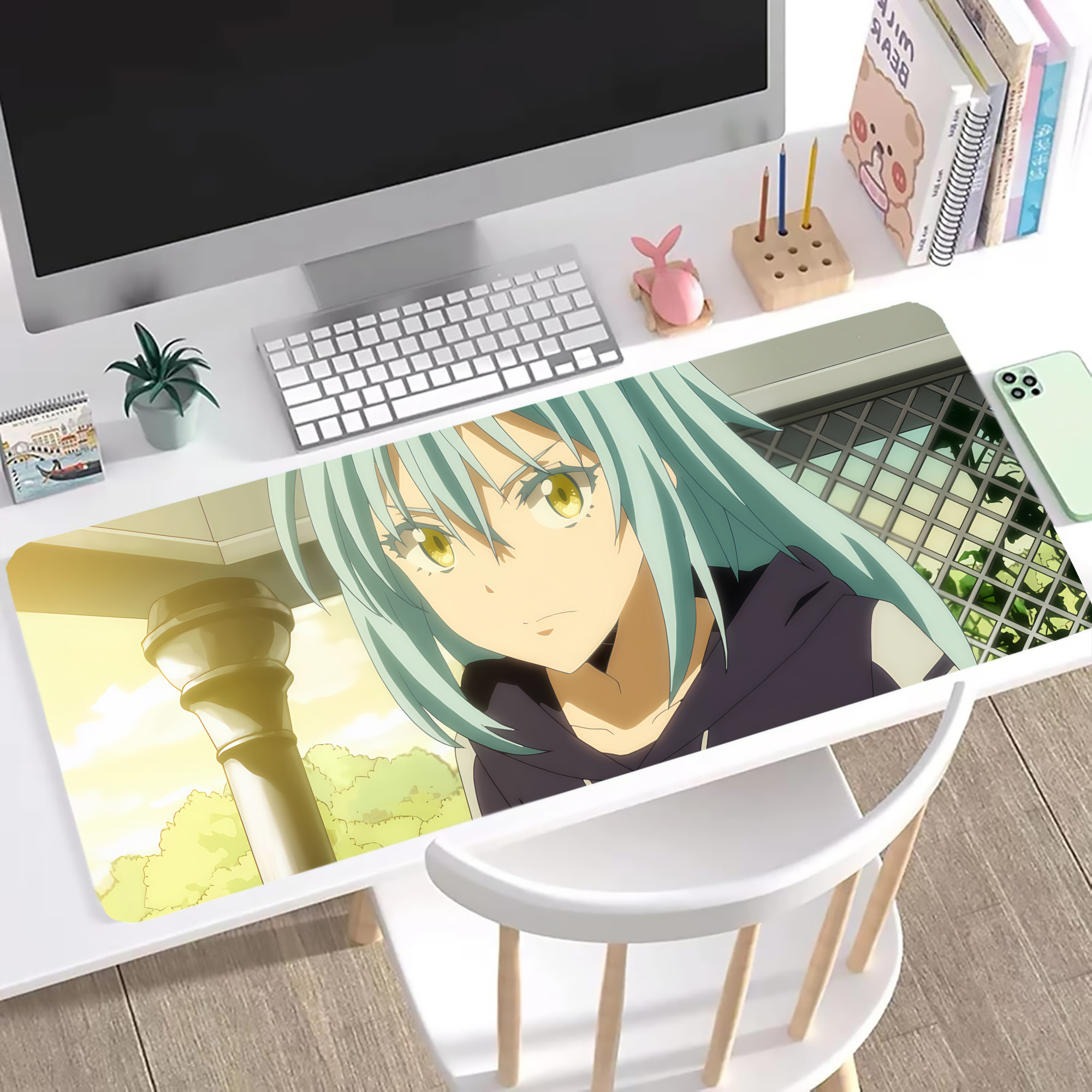 （画像用） 転スラ Regarding Reincarnated to Slime ステッチ加工 大判デスクマット／滑り止めマウスパッド