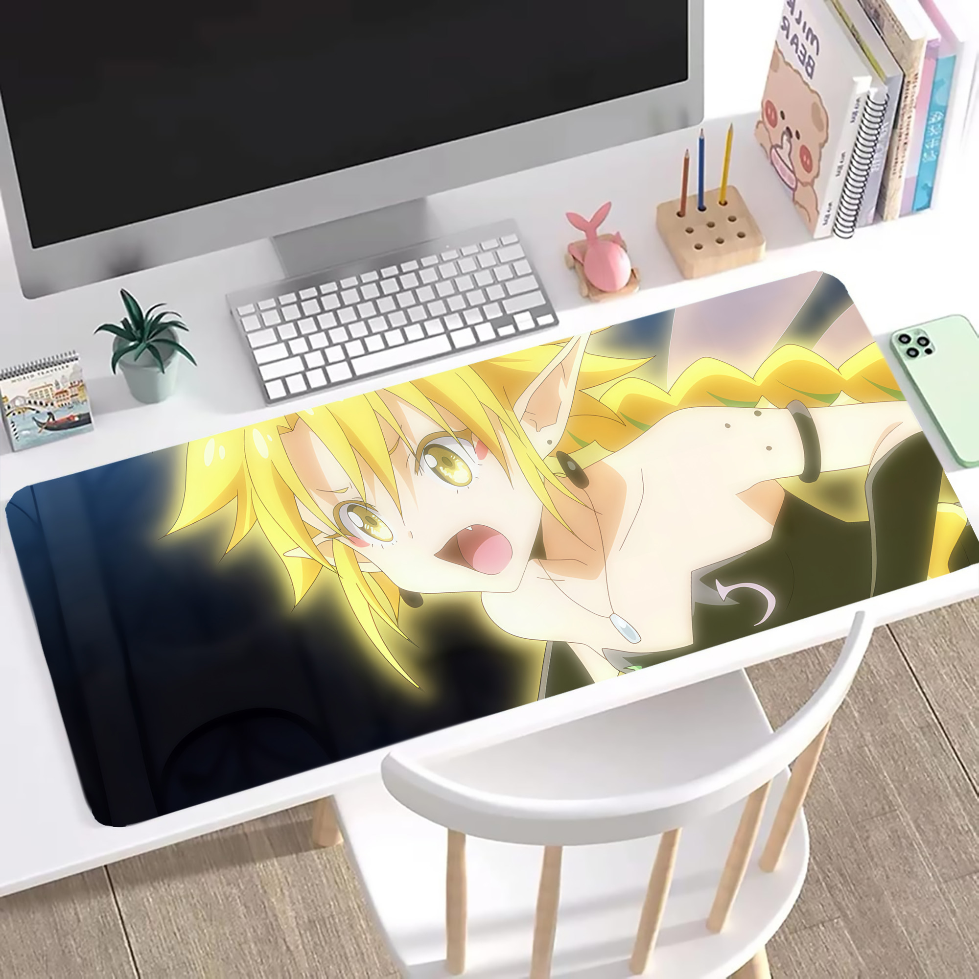 （画像用） 転スラ Regarding Reincarnated to Slime ステッチ加工 大判デスクマット／滑り止めマウスパッド