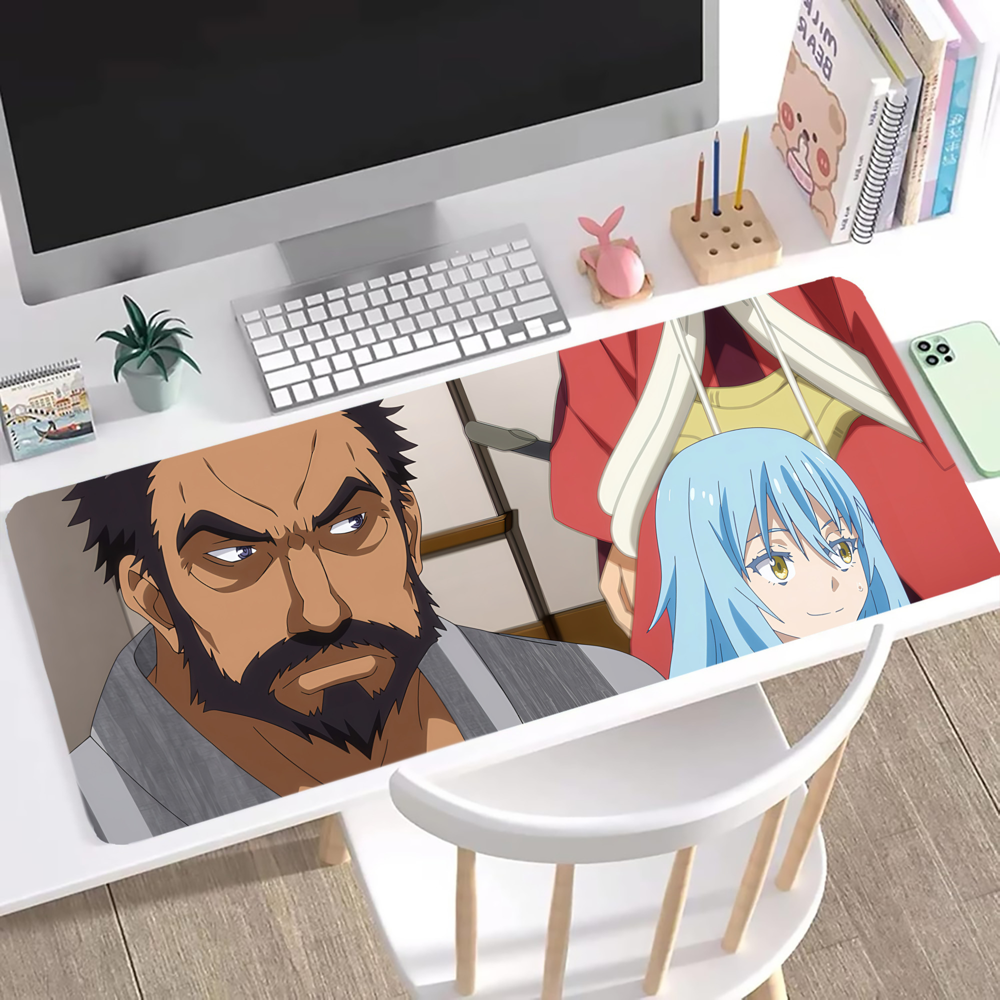 （画像用） 転スラ Regarding Reincarnated to Slime ステッチ加工 大判デスクマット／滑り止めマウスパッド