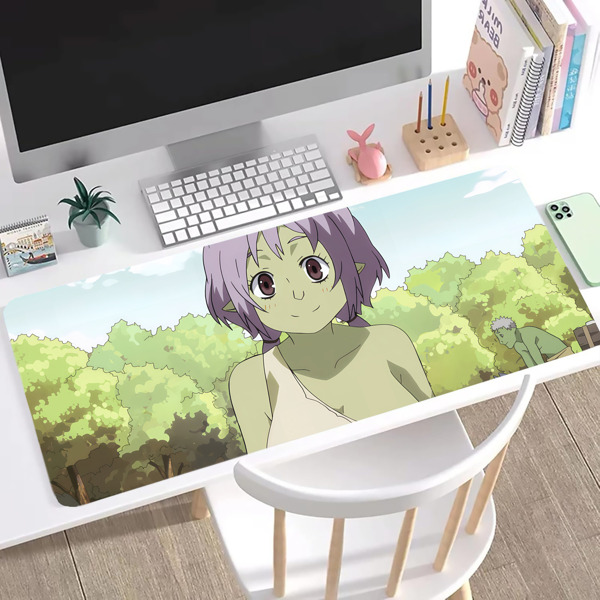 （画像用） 転スラ Regarding Reincarnated to Slime ステッチ加工 大判デスクマット／滑り止めマウスパッド