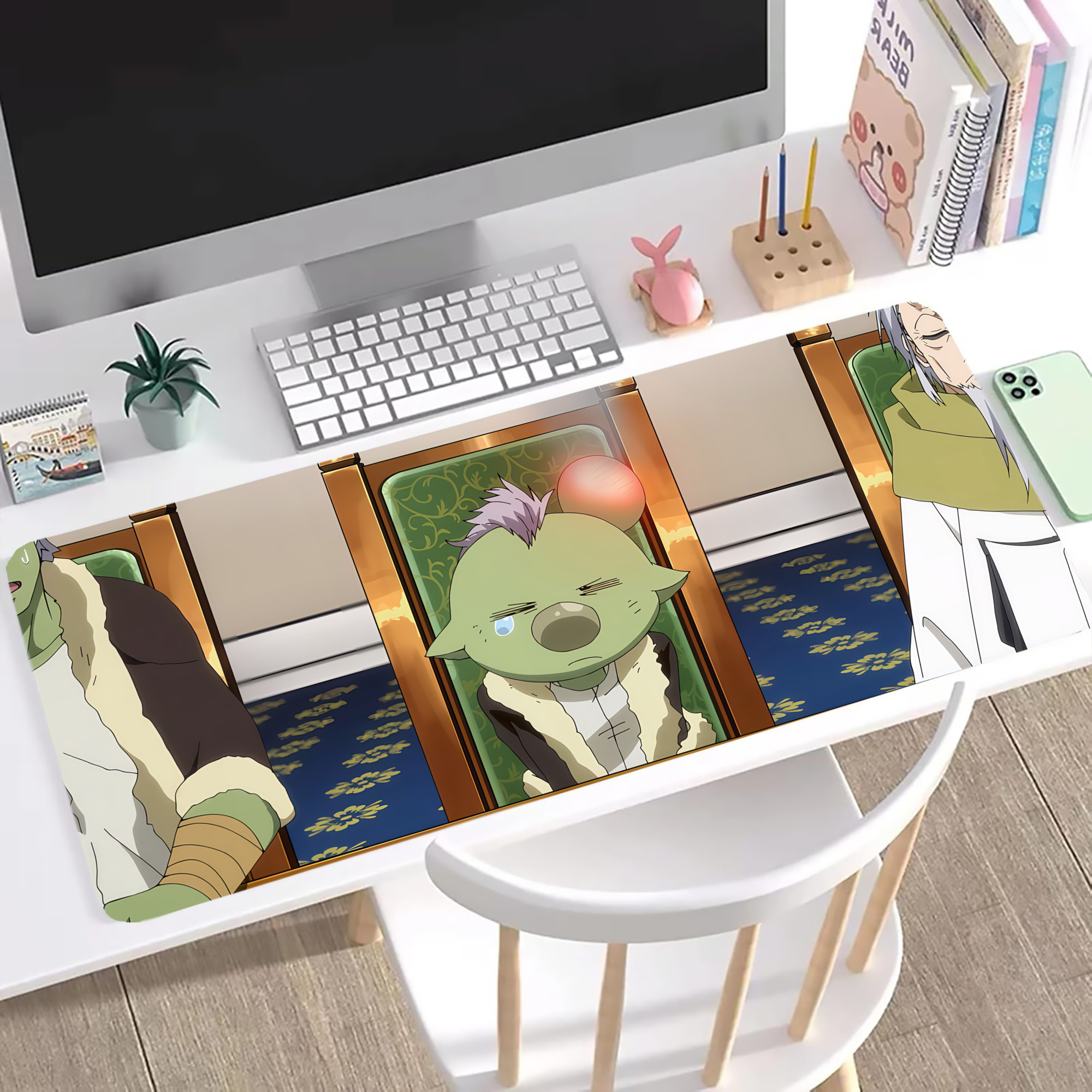 （画像用） 転スラ Regarding Reincarnated to Slime ステッチ加工 大判デスクマット／滑り止めマウスパッド