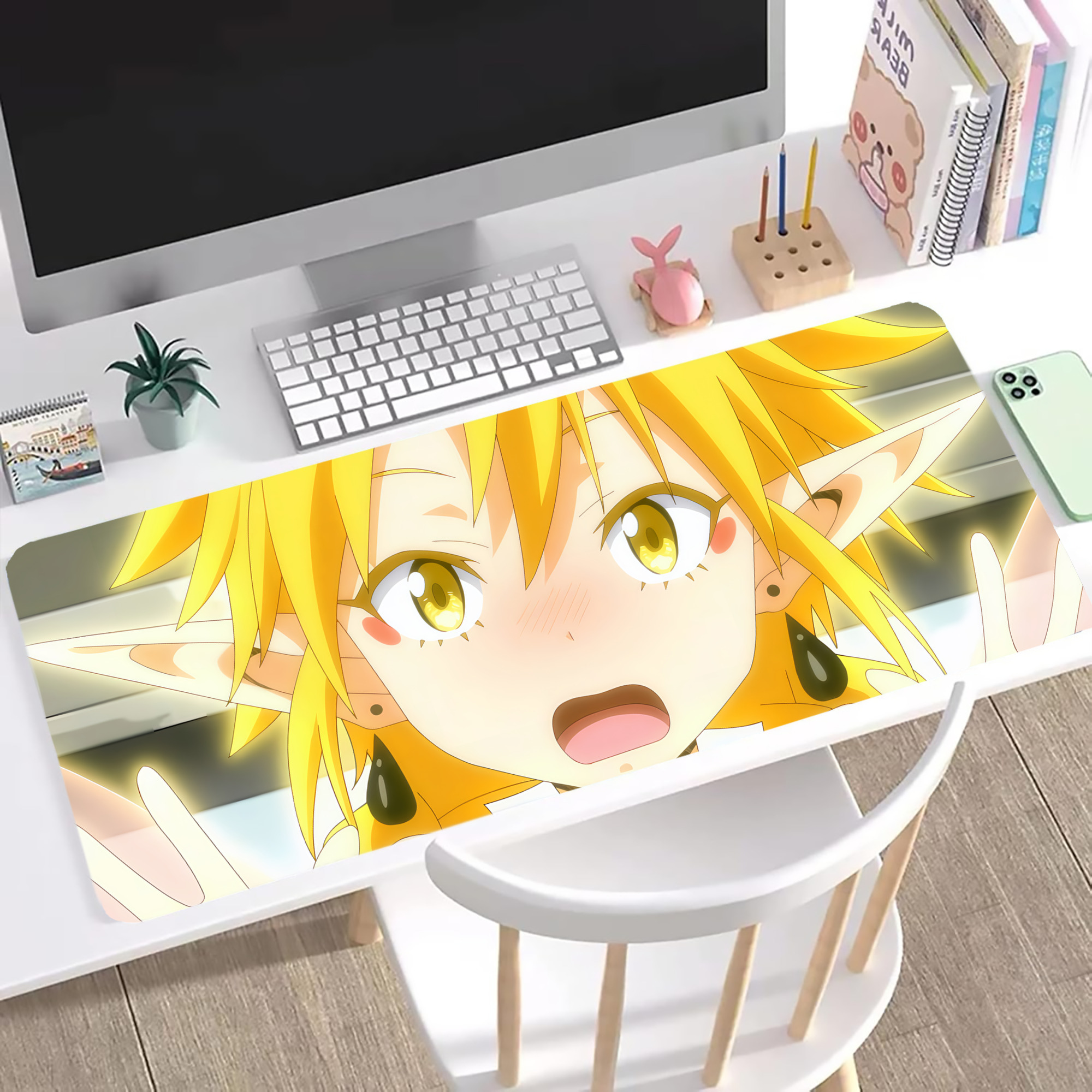 （画像用） 転スラ Regarding Reincarnated to Slime ステッチ加工 大判デスクマット／滑り止めマウスパッド