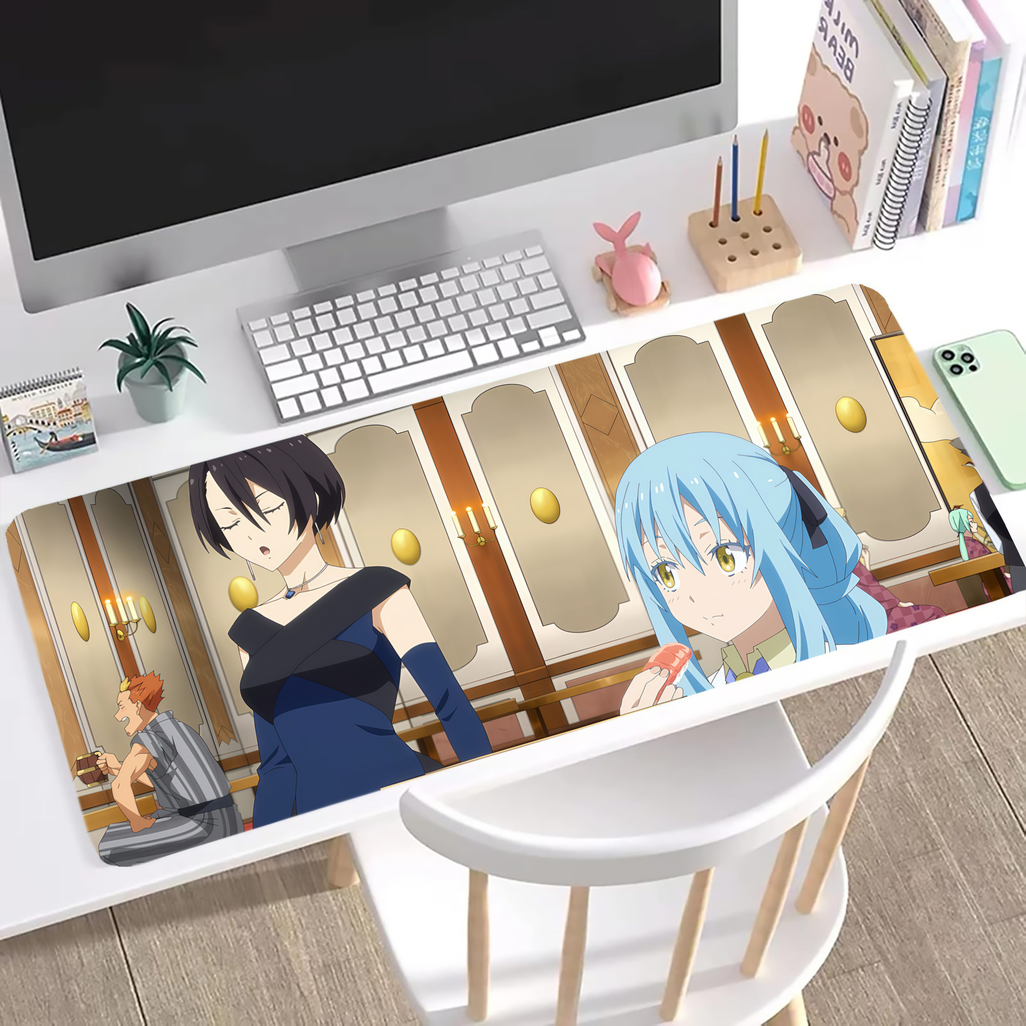 （画像用） 転スラ Regarding Reincarnated to Slime ステッチ加工 大判デスクマット／滑り止めマウスパッド