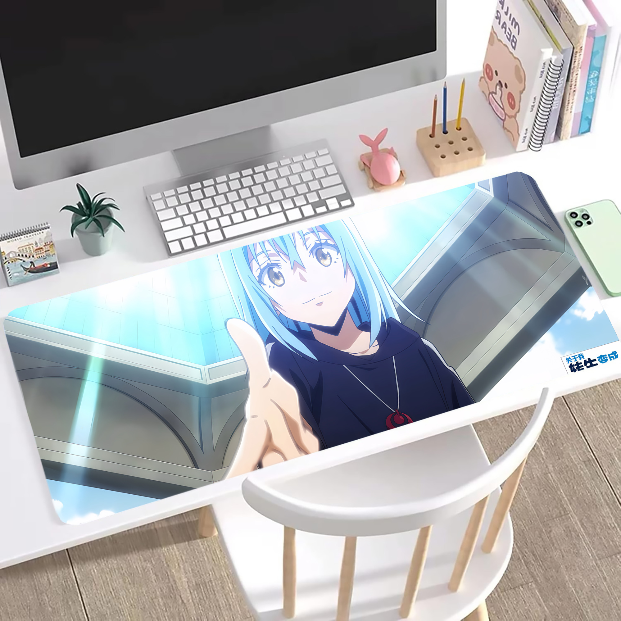 （画像用） 転スラ Regarding Reincarnated to Slime ステッチ加工 大判デスクマット／滑り止めマウスパッド