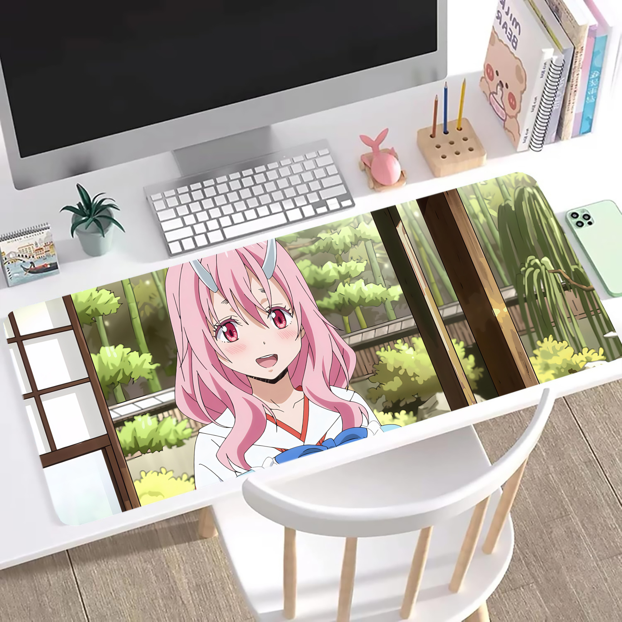 （画像用） 転スラ Regarding Reincarnated to Slime ステッチ加工 大判デスクマット／滑り止めマウスパッド