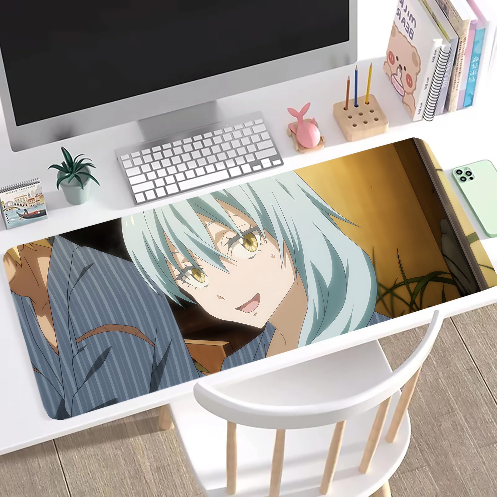 （画像用） 転スラ Regarding Reincarnated to Slime ステッチ加工 大判デスクマット／滑り止めマウスパッド