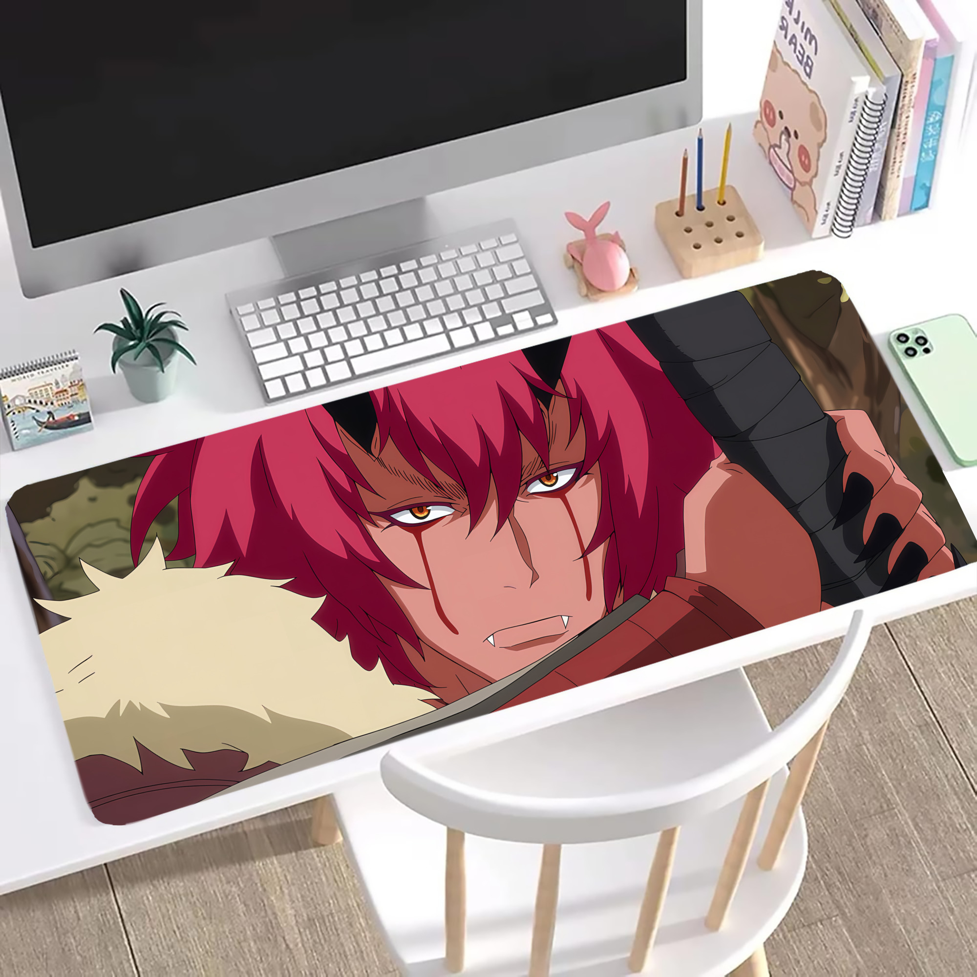 （画像用） 転スラ Regarding Reincarnated to Slime ステッチ加工 大判デスクマット／滑り止めマウスパッド