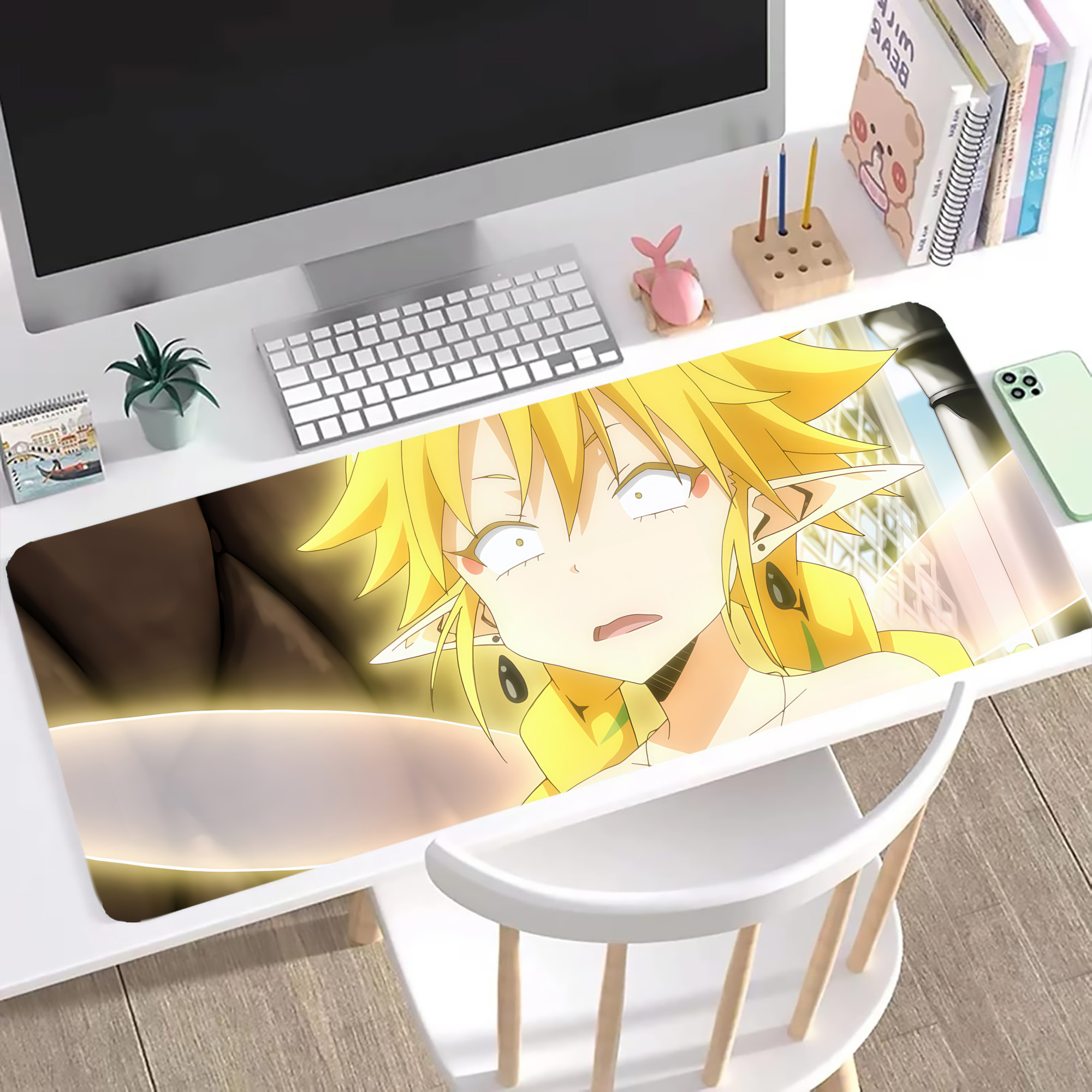 （画像用） 転スラ Regarding Reincarnated to Slime ステッチ加工 大判デスクマット／滑り止めマウスパッド