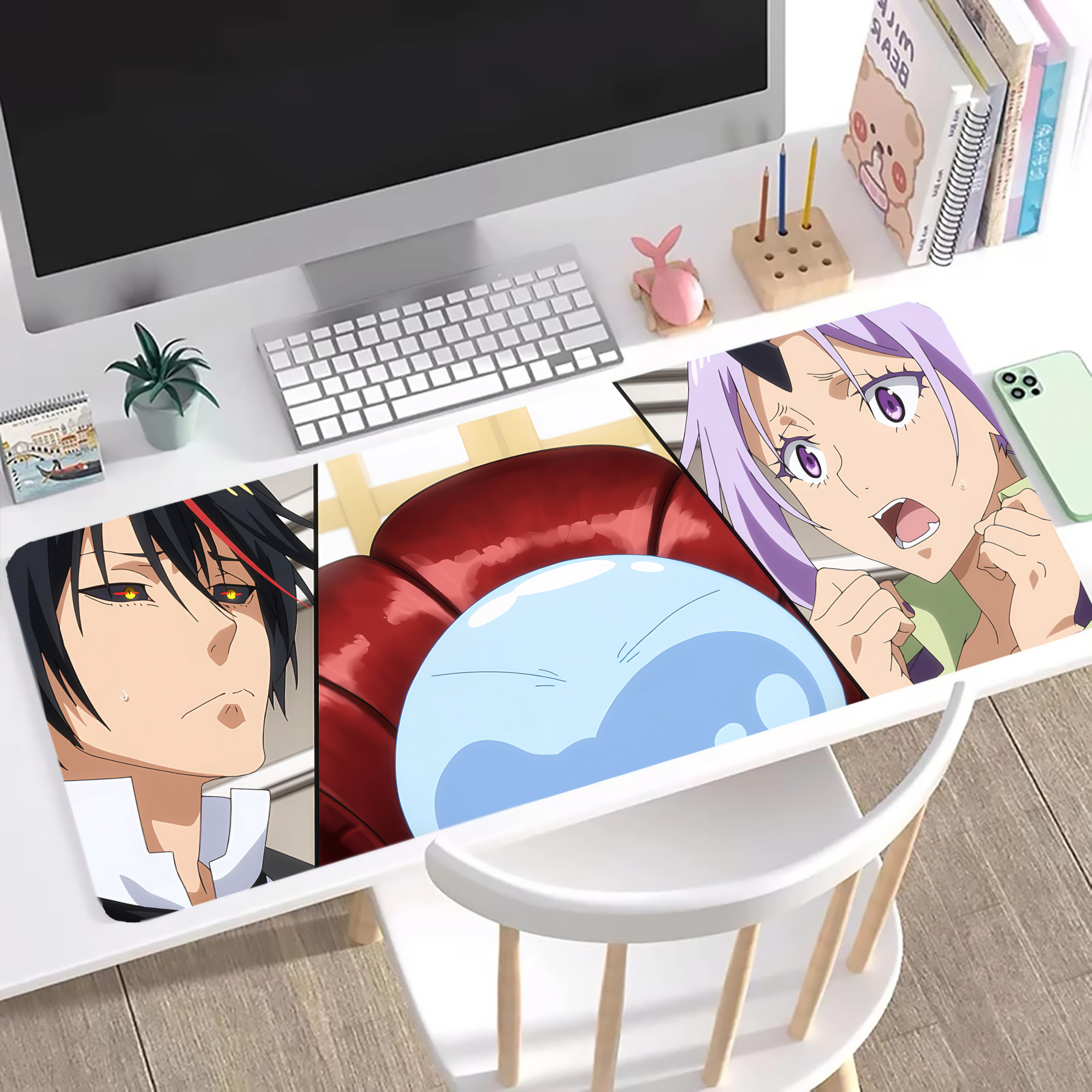 （画像用） 転スラ Regarding Reincarnated to Slime ステッチ加工 大判デスクマット／滑り止めマウスパッド