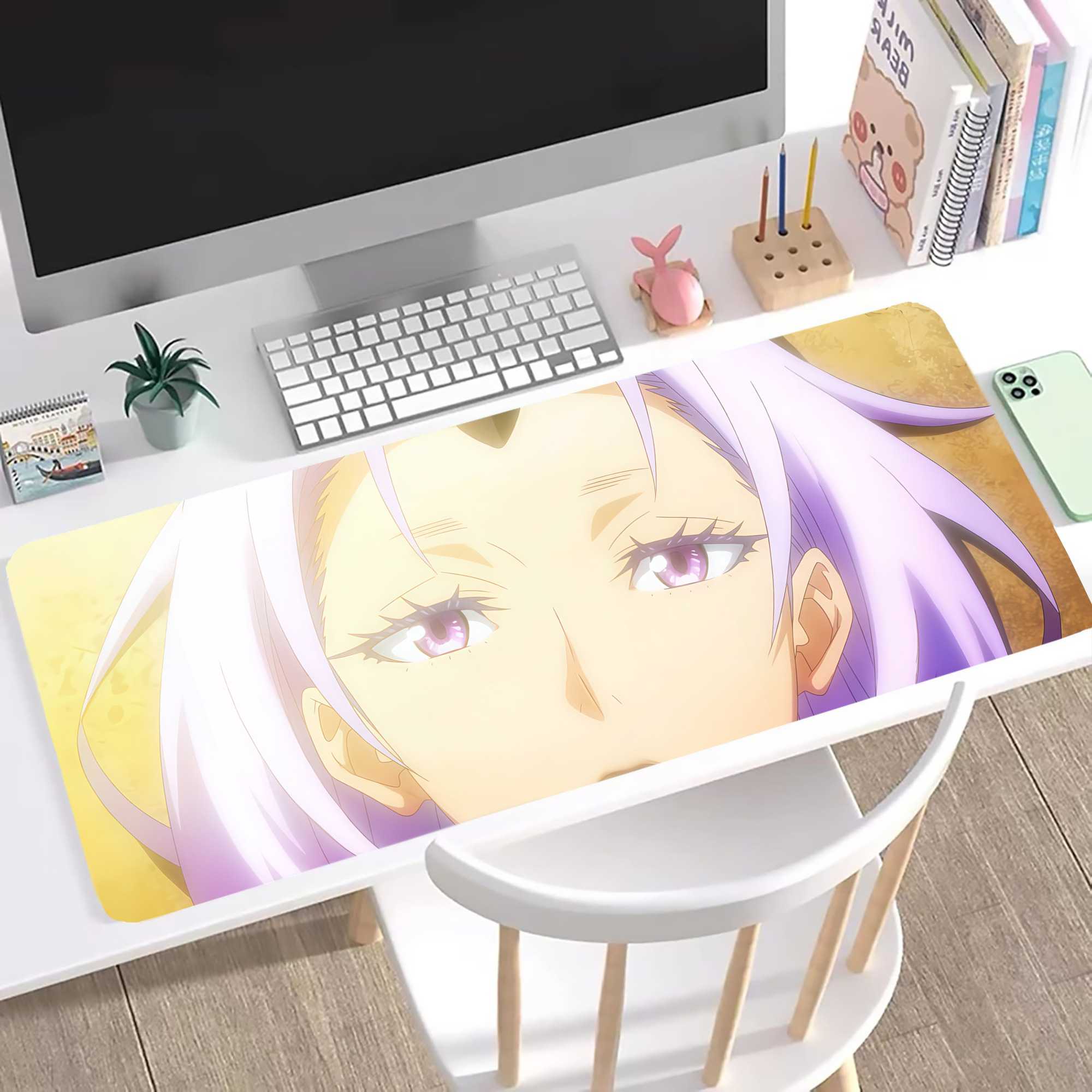 （画像用） 転スラ Regarding Reincarnated to Slime ステッチ加工 大判デスクマット／滑り止めマウスパッド