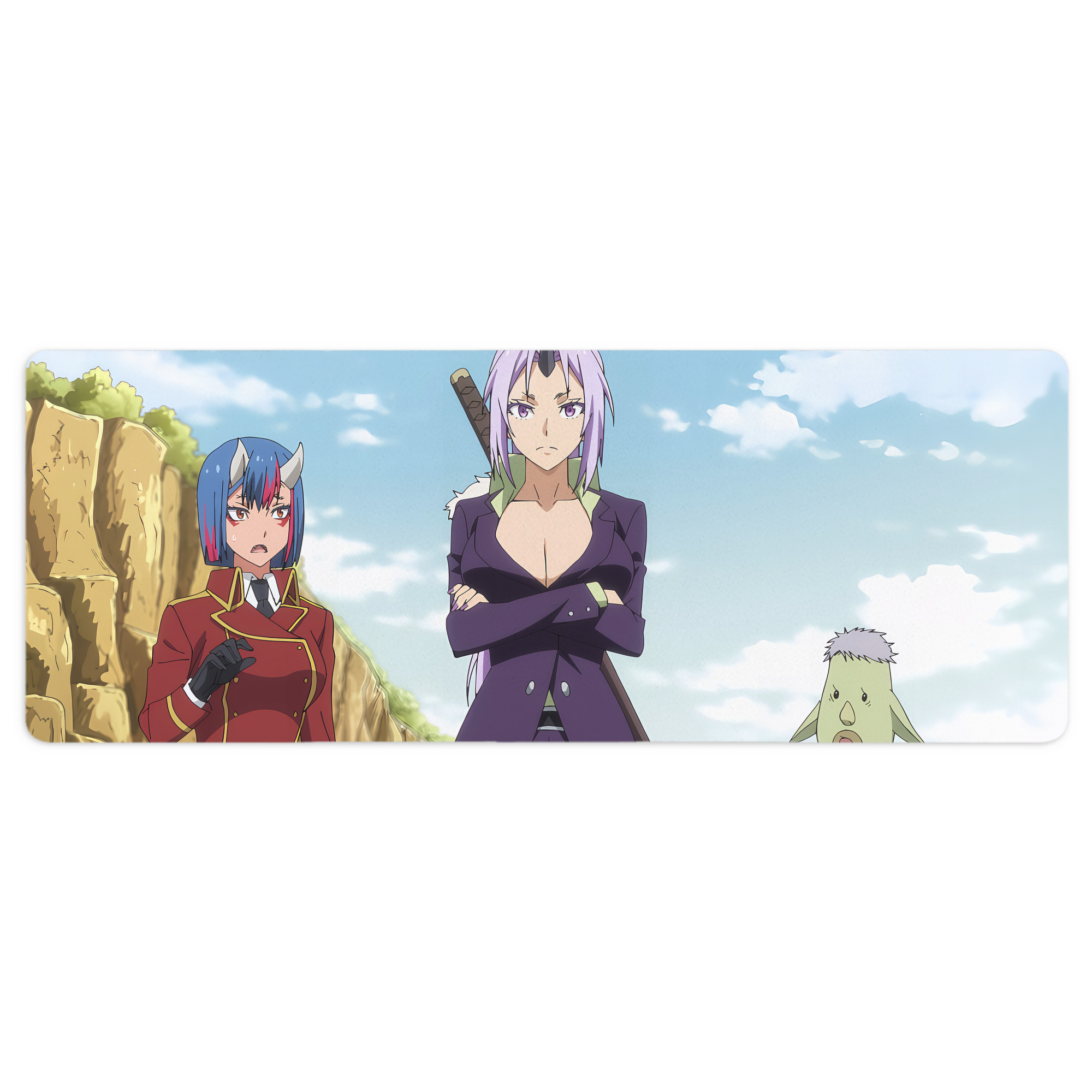 （画像用） 転スラ Regarding Reincarnated to Slime ステッチ加工 大判デスクマット／滑り止めマウスパッド
