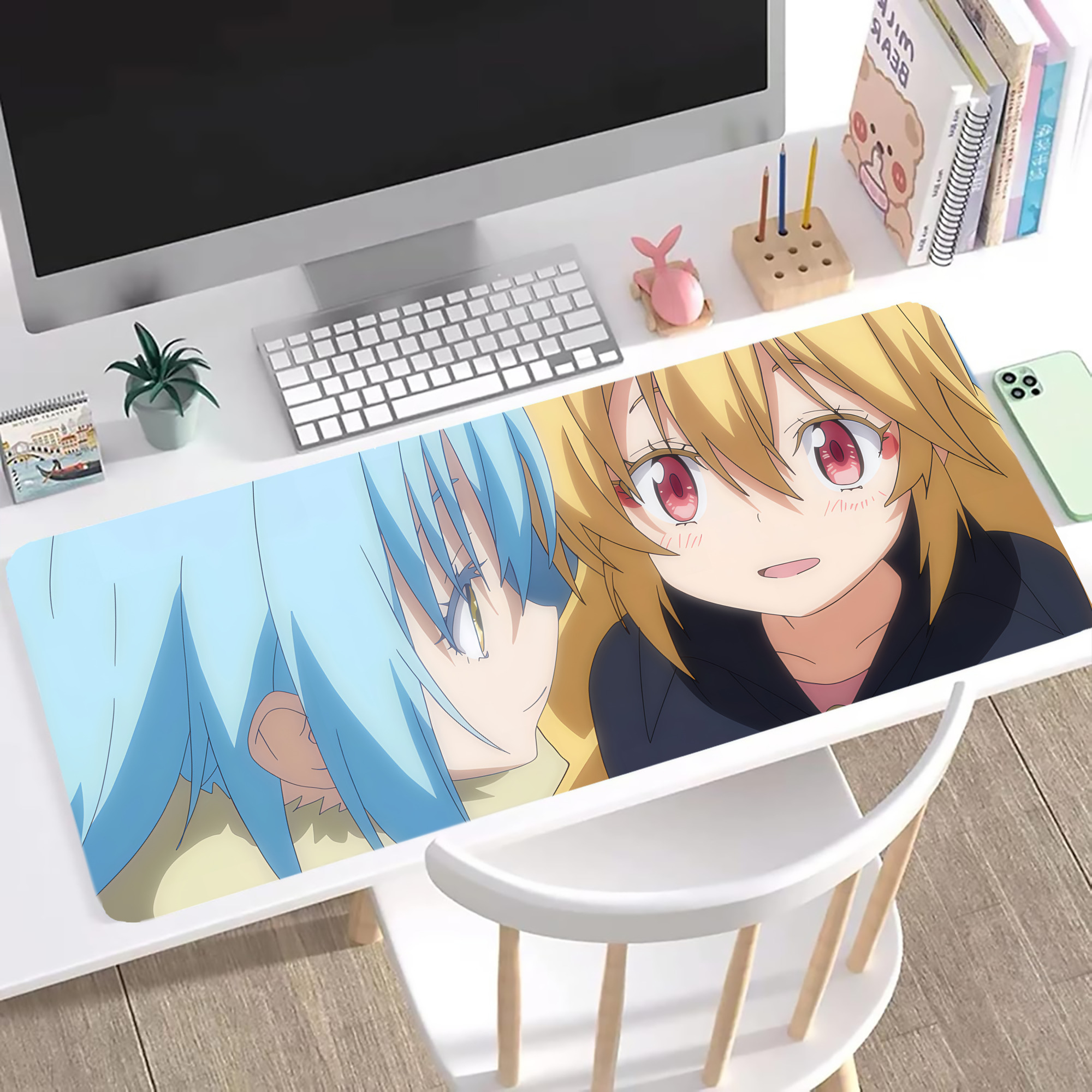 （画像用） 転スラ Regarding Reincarnated to Slime ステッチ加工 大判デスクマット／滑り止めマウスパッド