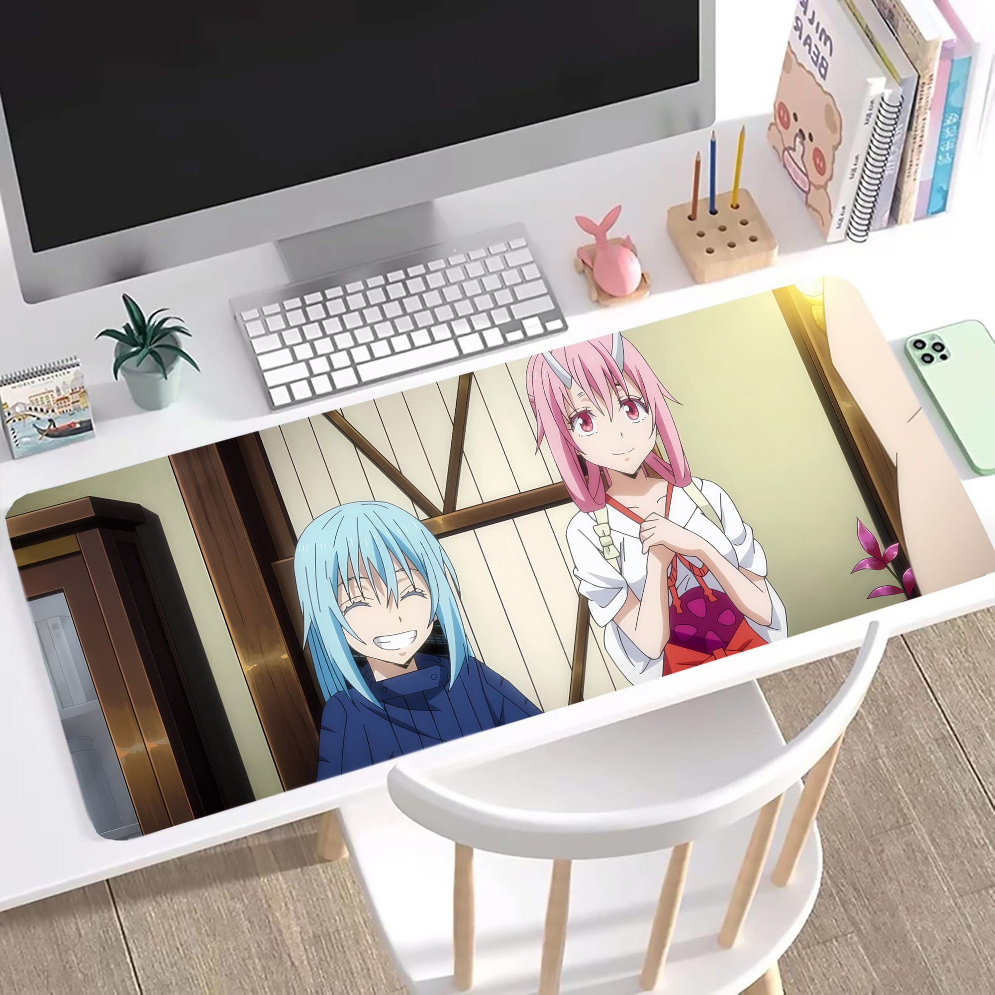 （画像用） 転スラ Regarding Reincarnated to Slime ステッチ加工 大判デスクマット／滑り止めマウスパッド