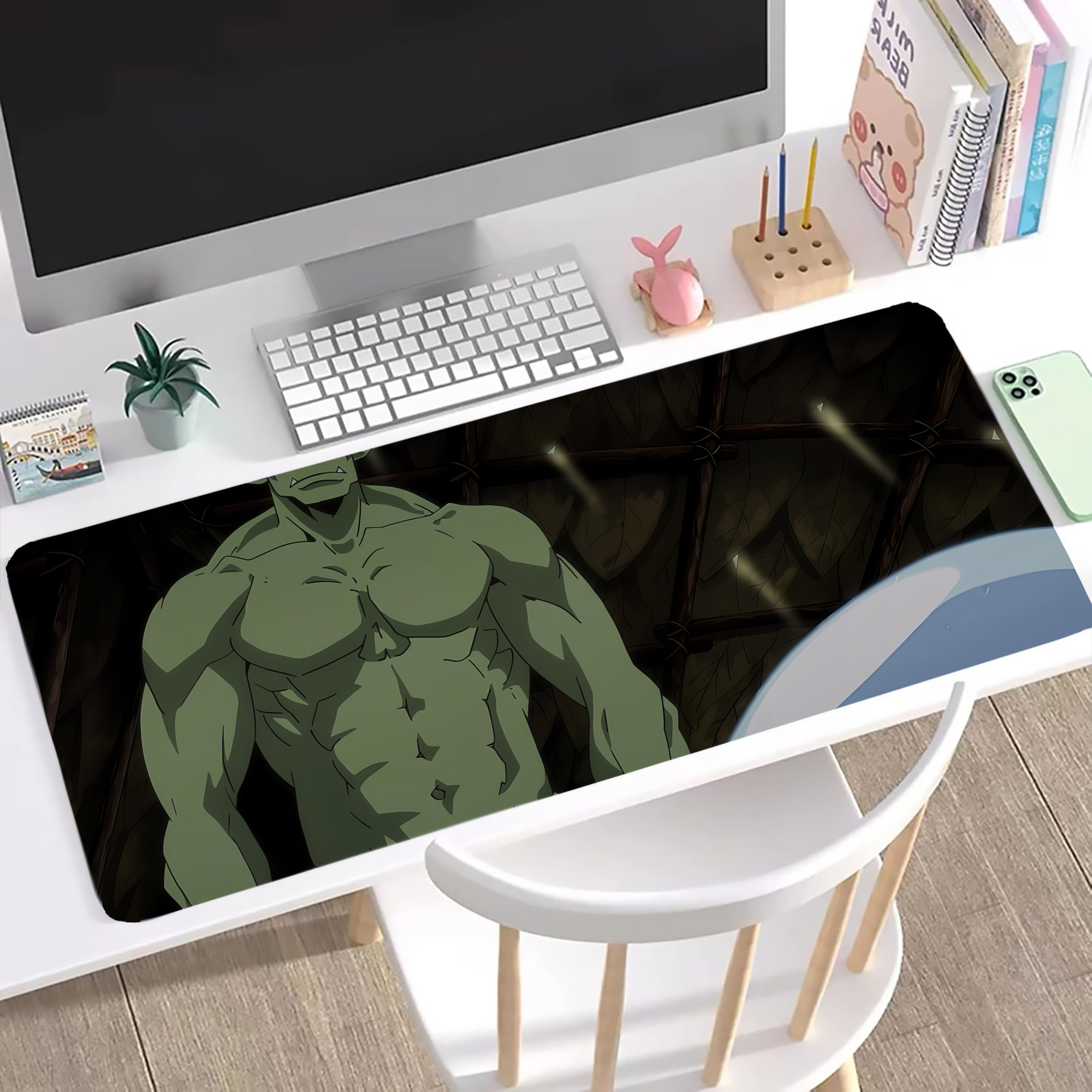 （画像用） 転スラ Regarding Reincarnated to Slime ステッチ加工 大判デスクマット／滑り止めマウスパッド