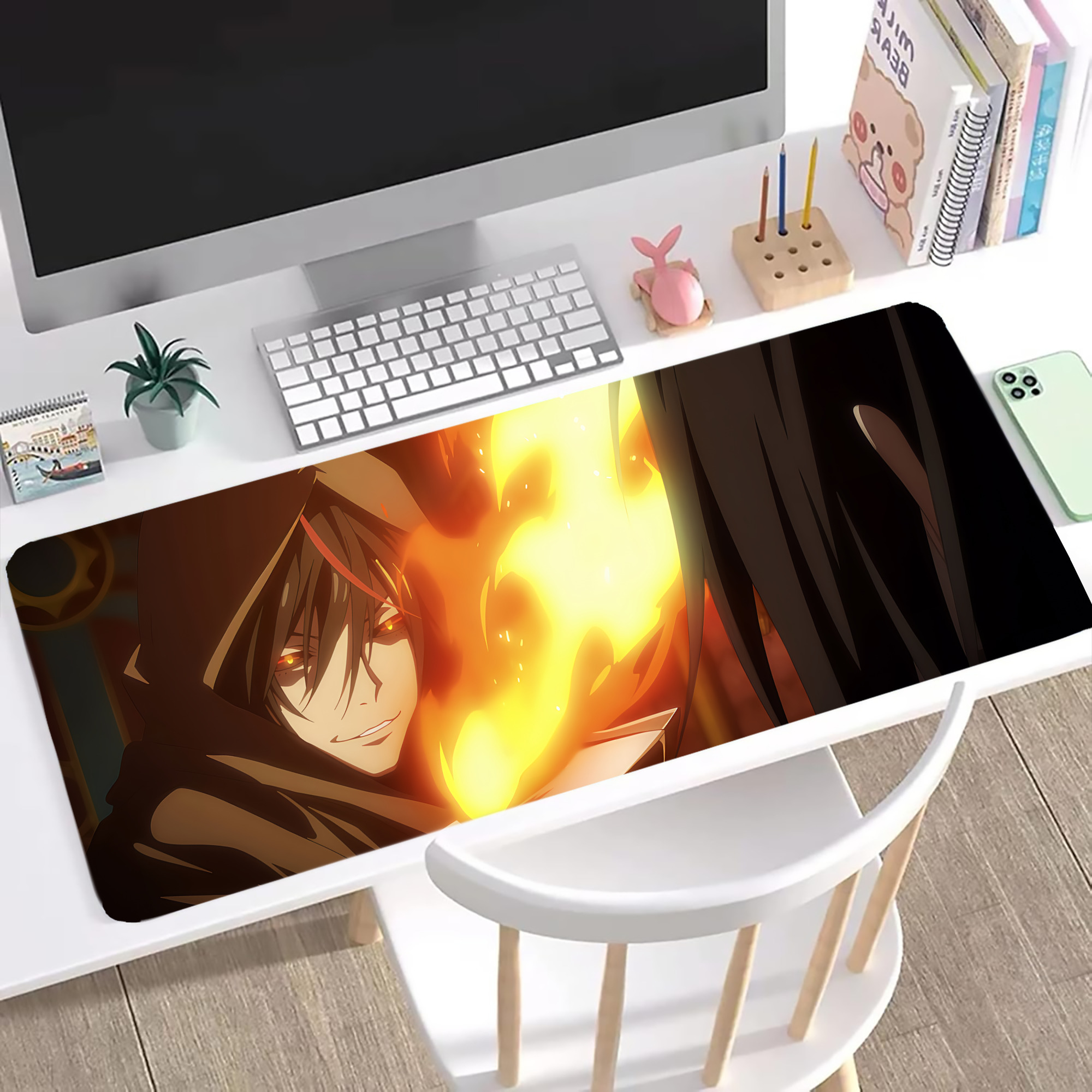 （画像用） 転スラ Regarding Reincarnated to Slime ステッチ加工 大判デスクマット／滑り止めマウスパッド