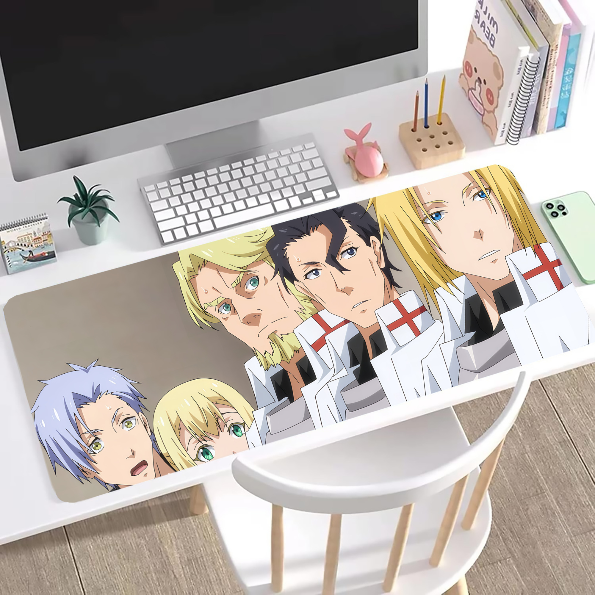 （画像用） 転スラ Regarding Reincarnated to Slime ステッチ加工 大判デスクマット／滑り止めマウスパッド