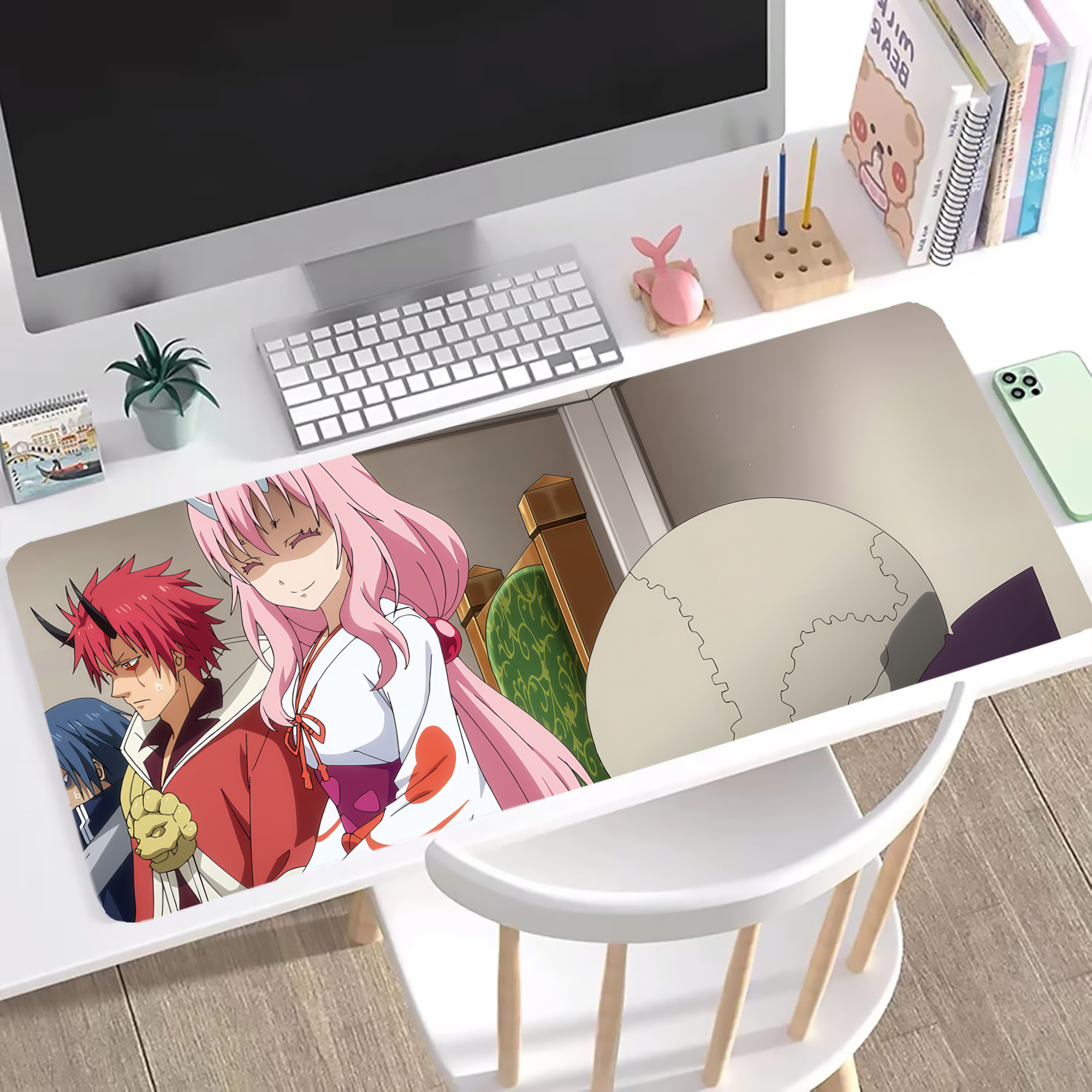 （画像用） 転スラ Regarding Reincarnated to Slime ステッチ加工 大判デスクマット／滑り止めマウスパッド